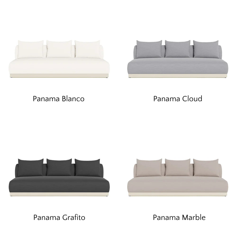 Amalfi Outdoor 3-Seat Armless Sectional Sofa Set - Waterproof Patio Furniture for Backyard, Poolside & Garden Relaxation