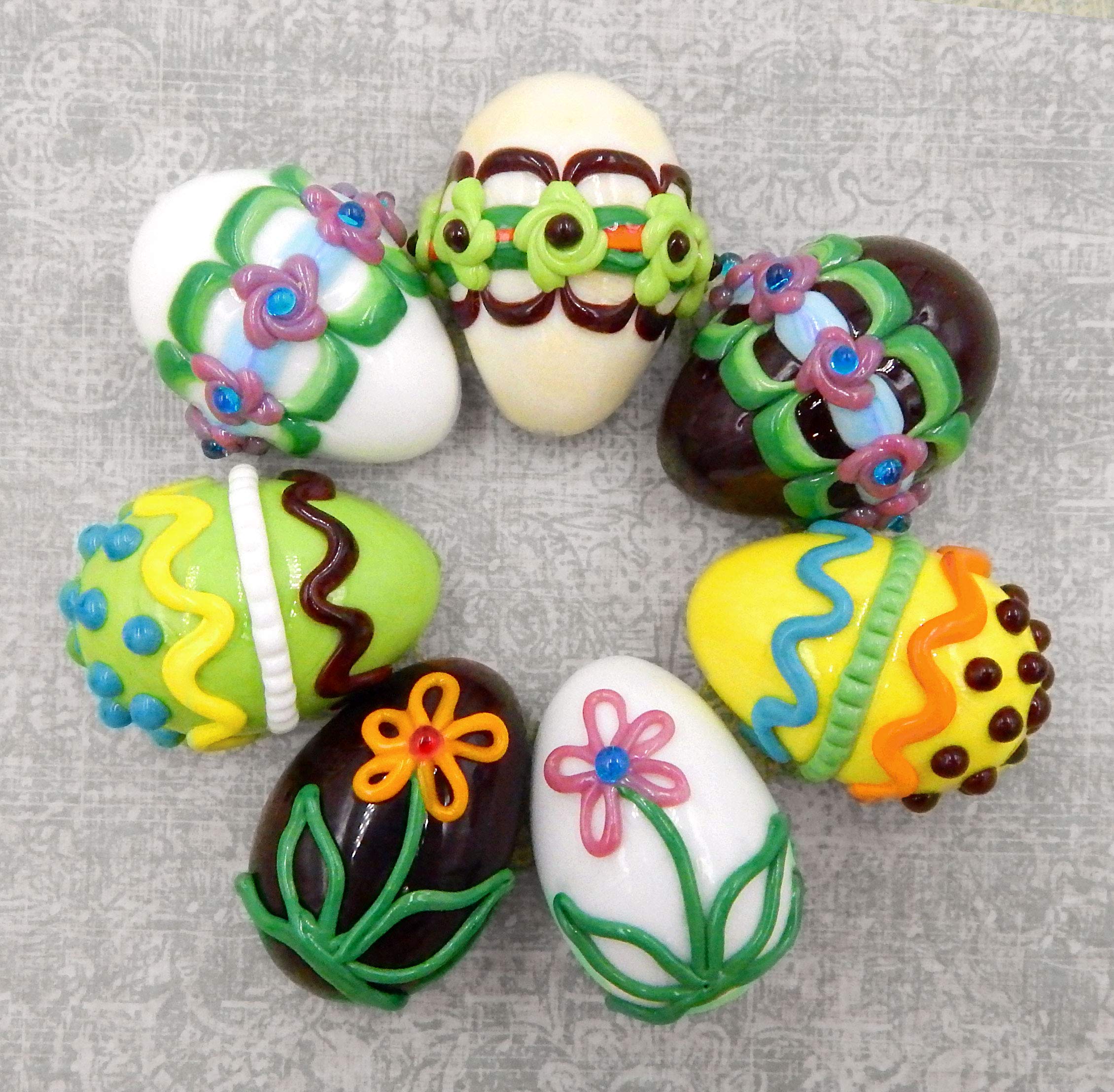 Handmade Art Glass Chocolate Egg Gift - Easter Decor with White Chocolate & Raspberry Flower - Perfect for Holiday Gifting, Home Decoration & Party Favors