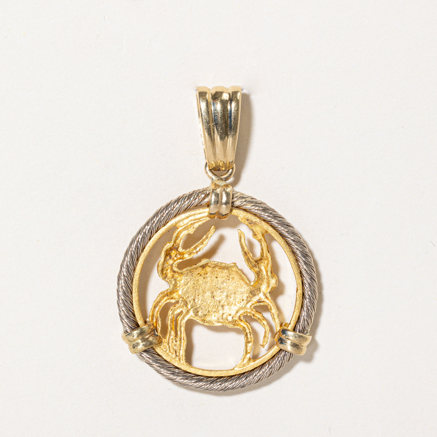 18K Two-Tone Gold Cancer Zodiac Pendant Necklace - Elegant Zodiac Jewelry Gift for Women - Perfect for Birthdays, Anniversaries & Special Occasions