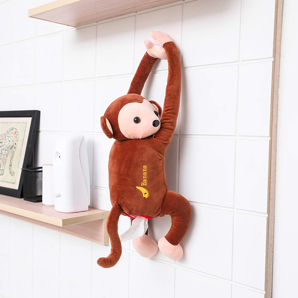 GREENWISH Creative Monkey Tissue Box Cover - Cute Animal Tissue Holder for Facial & Napkin Storage - Perfect for Car, Bathroom, Bedroom & Office Use