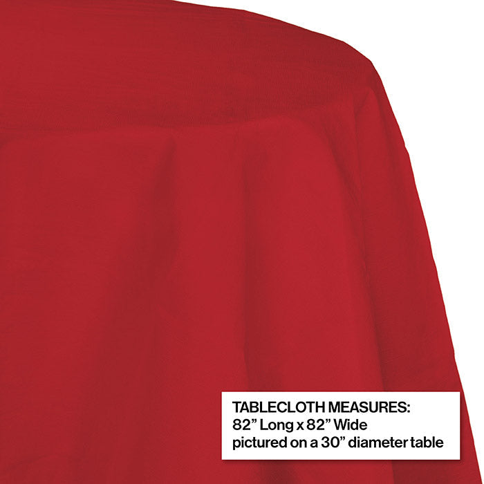 12-Pack Bulk Classic Red Round Paper Table Covers 82 Inch - Perfect for Parties, Weddings & Holiday Decorations