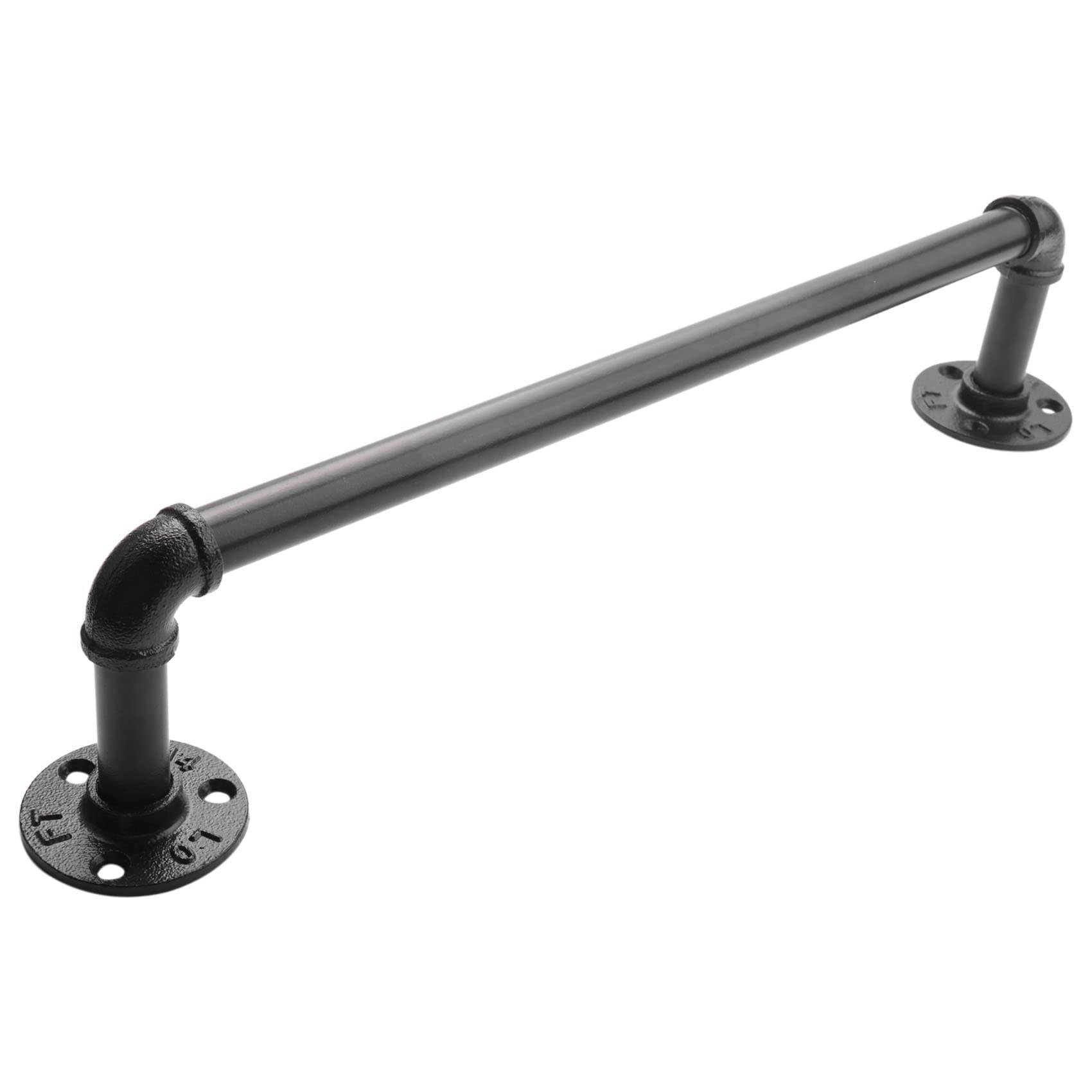 Abledance Vintage Industrial Pipe Towel Holder - Wall Mounted Metal Towel Rack Bar, Bathroom Hanging Hanger Accessories in Black for Farmhouse, Loft & Rustic Home Decor
