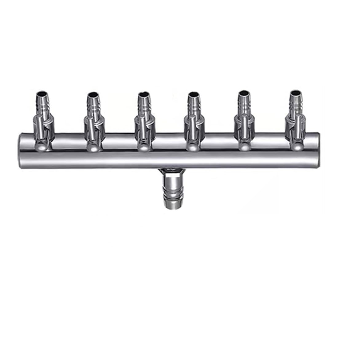 6-Way Aquarium Air Flow Control Valve - Chromium Copper Fish Tank Splitter Pump Accessories for Oxygen Distribution (1Pcs) - Perfect for Freshwater & Saltwater Tanks, Aquaponics Systems