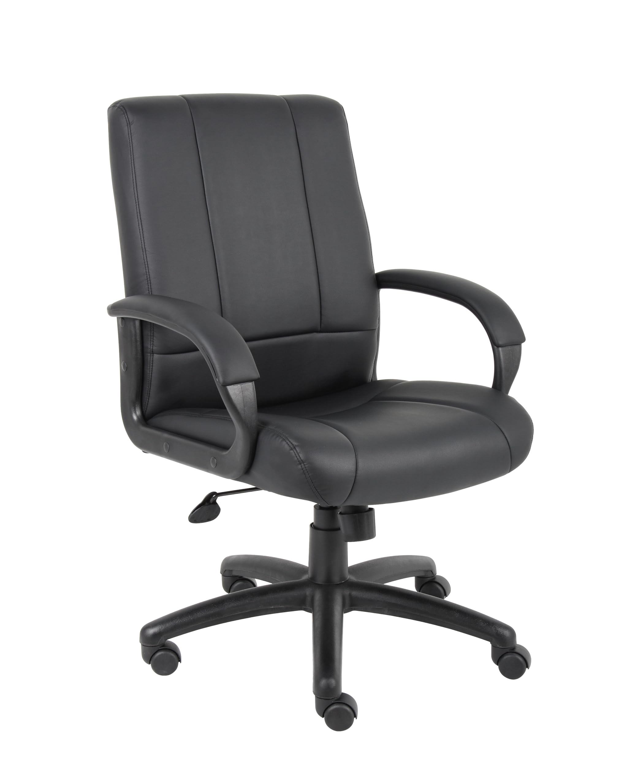 Boss Office Products Caressoft Executive Mid Back Chair - Ergonomic Office Chair in Black for Home & Business Workspaces