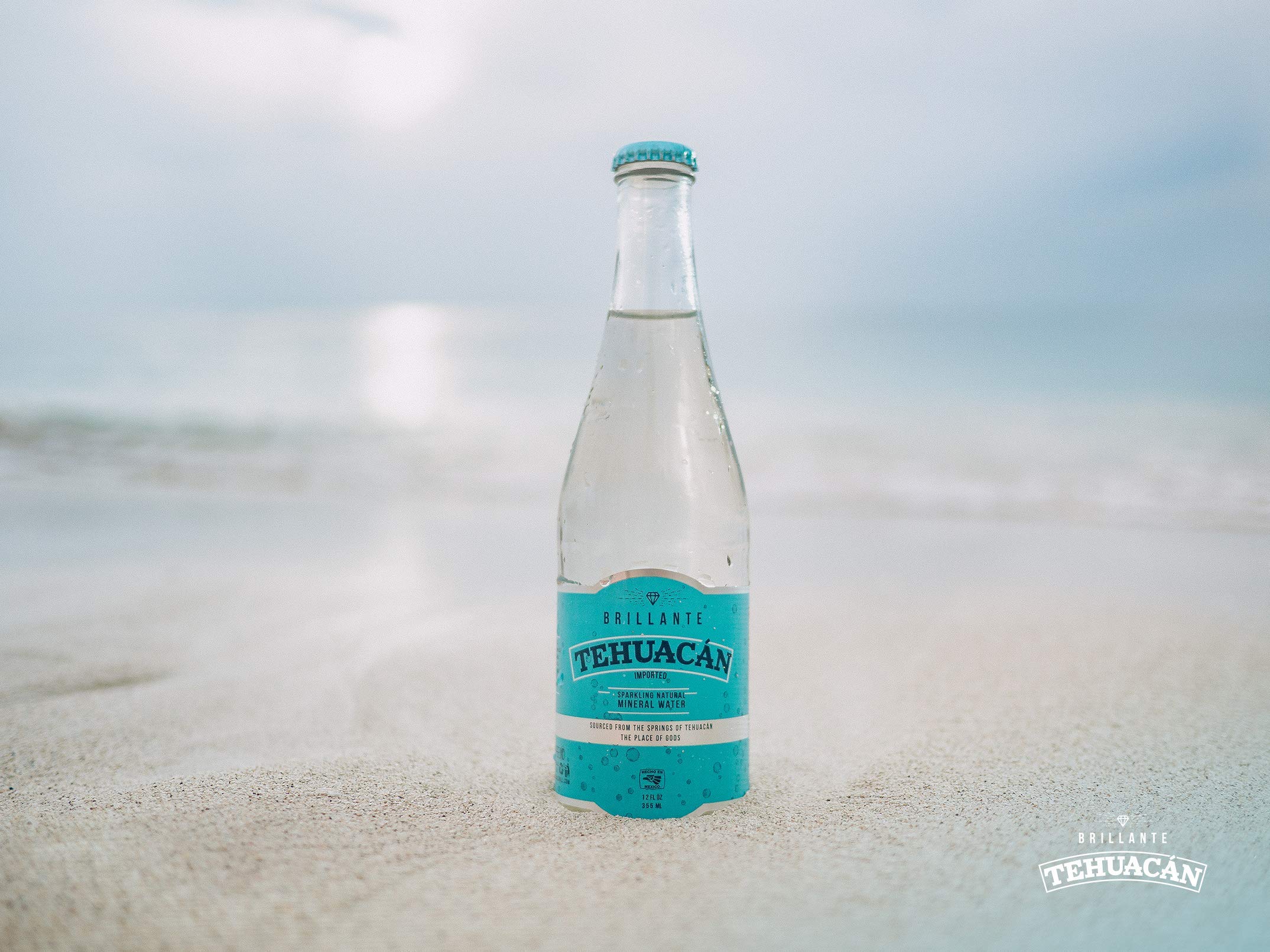 Tehuacán Brillante Sparkling Mineral Water – Naturally Carbonated by Volcanic Rock | Zero Calories, No Sugar, Unflavored | Perfect for Cocktails, Mocktails & Healthy Hydration (12 Pack, 12oz Bottles)