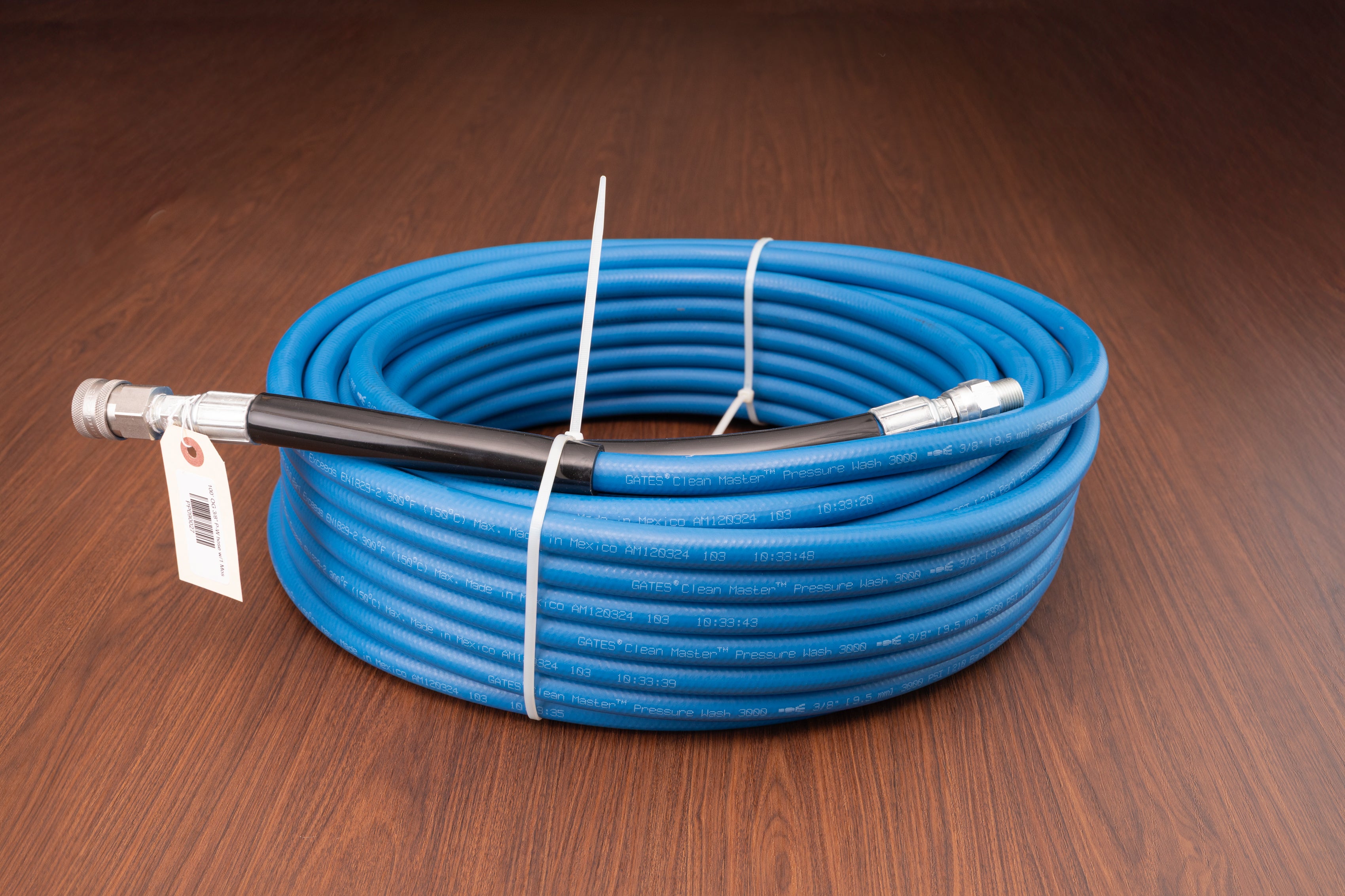 3/8 Inch High Pressure Hose v1.0 - 3000 PSI Reinforced Rubber Water Hose for Garden, Car Washing & Industrial Use - Fits Standard Hose Reels
