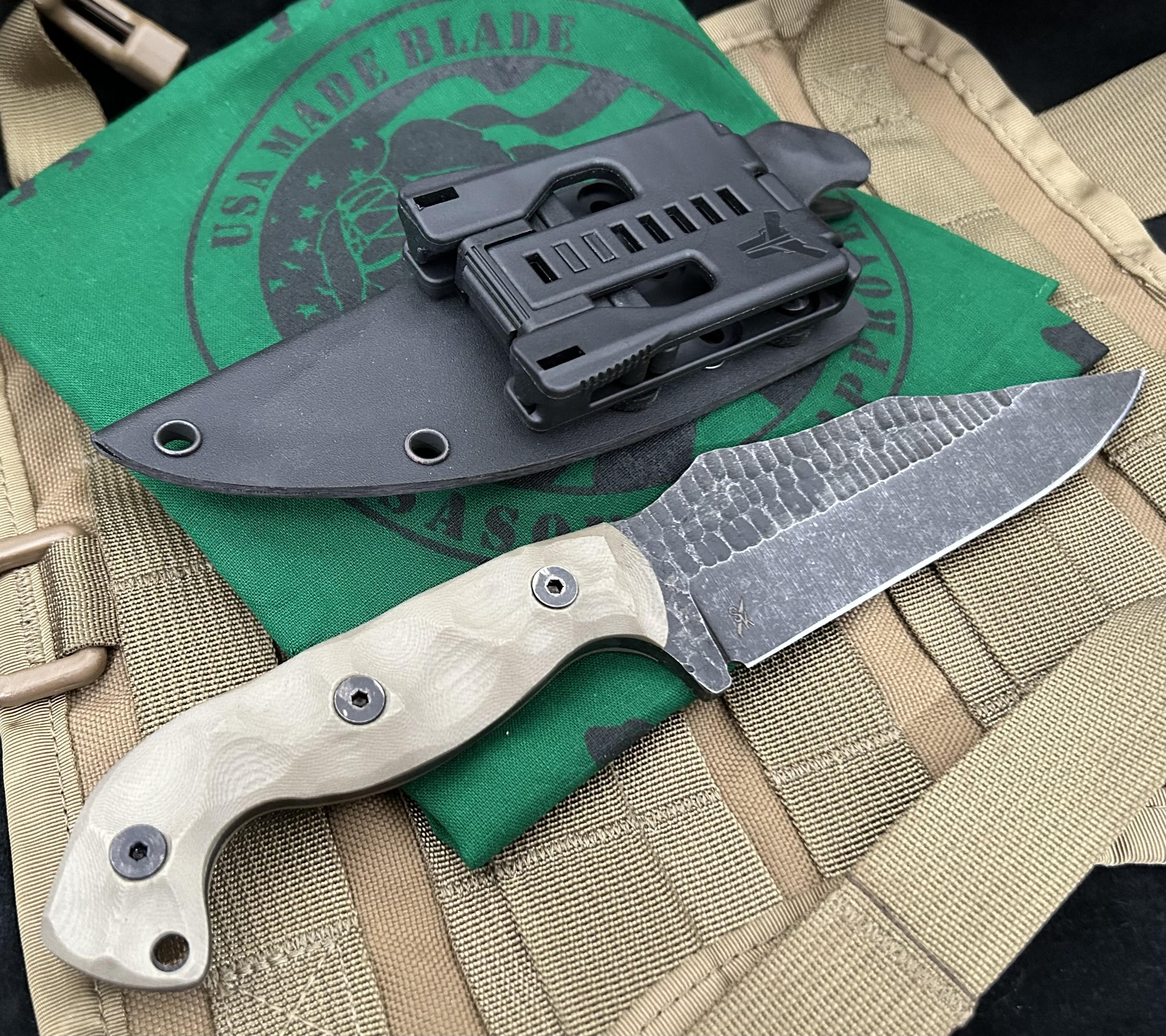 Stroup Knives TU1 Folding Pocket Knife with Tan Layered G10 Handle - EDC, Outdoor, Camping & Survival Gear