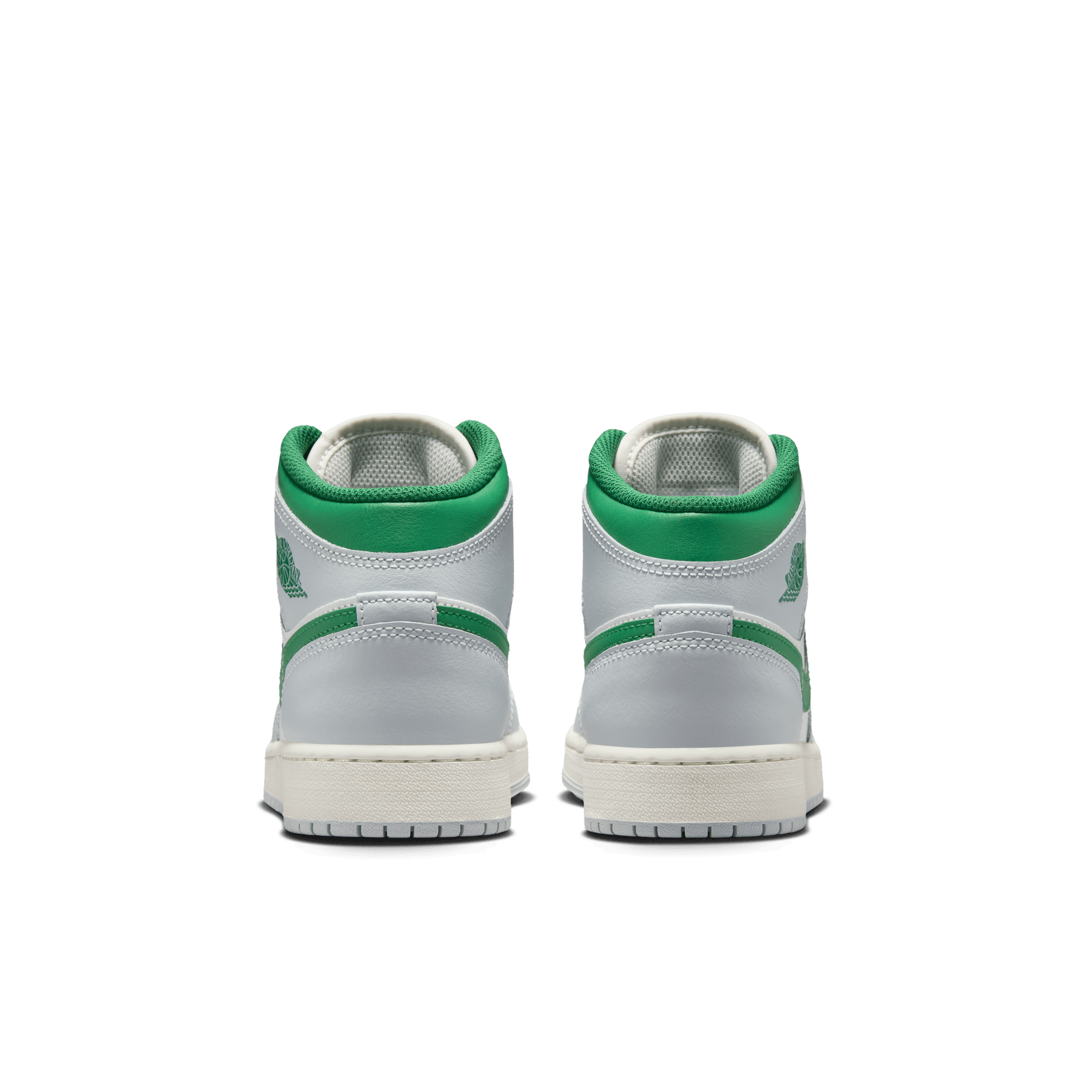 AIR JORDAN 1 MID (GS) Sneakers - Pure Platinum/Pine Green Colorway - Basketball Shoes for Kids & Teens - Perfect for School, Sports & Casual Wear