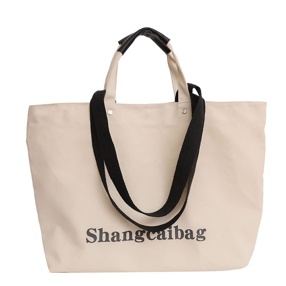 Stylish Women's Canvas Tote Bag - Large Size Shoulder Purse with Top Handle - Perfect for Work, Beach & Travel - Fashionable Hobo Bag for Everyday Use
