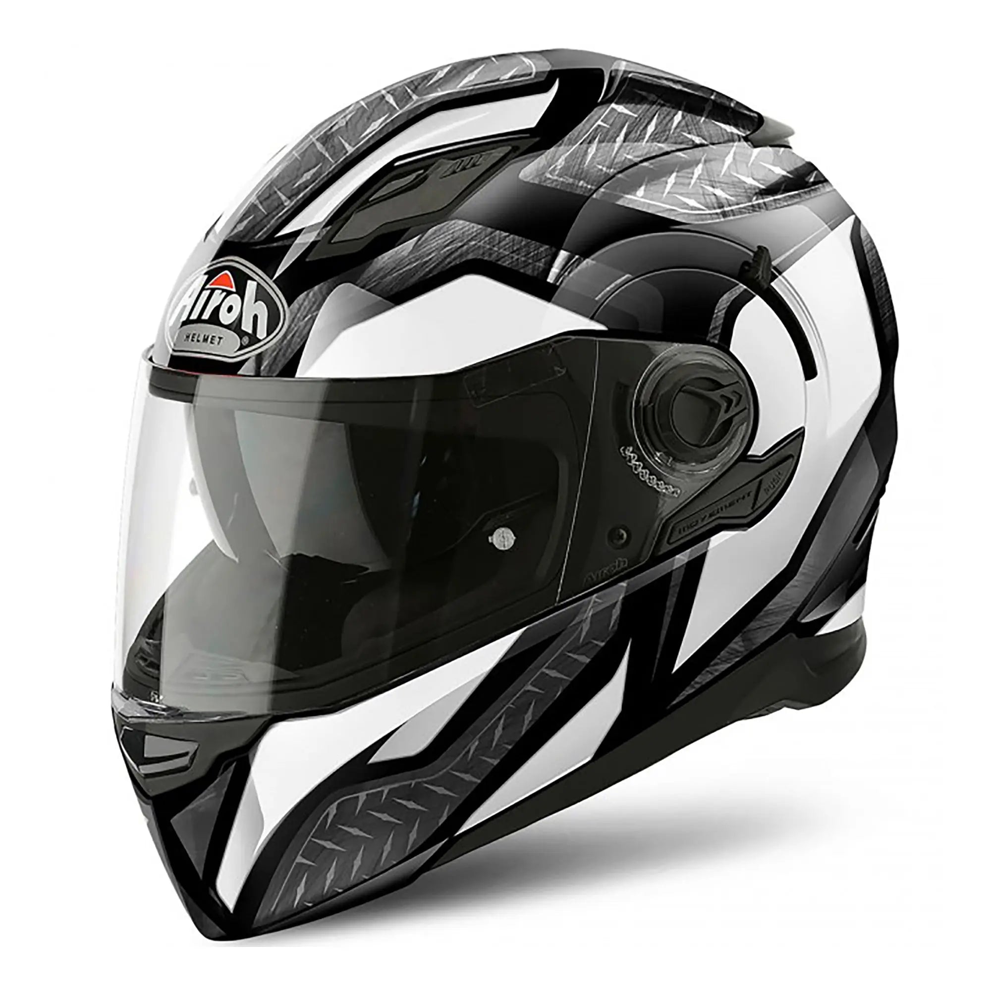 Airoh Movement S Steel Gloss White Motorcycle Helmet - DOT & ECE Certified Full Face Helmet for Street Bikes, Cruisers & Commuting - Lightweight & Ventilated for Comfortable Riding