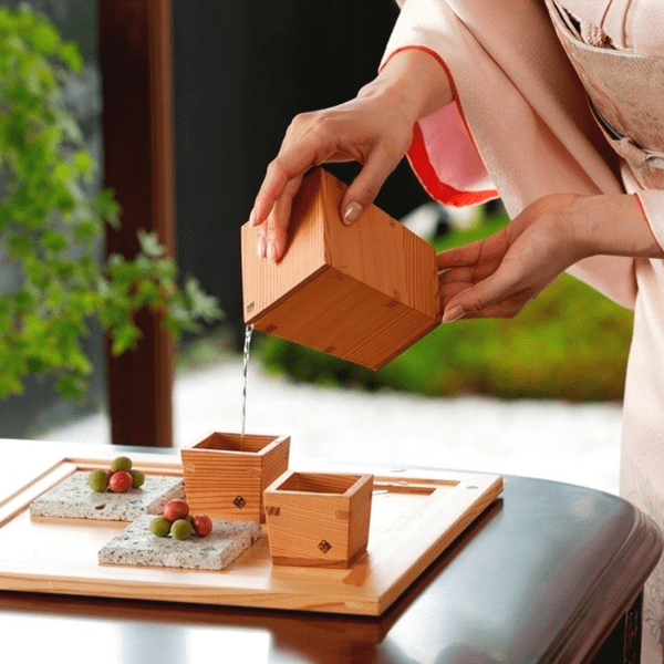 Handcrafted Japanese Cedar Square Saucer - Miranda Style Omoeraku for Sushi, Tea Ceremony & Home Decor