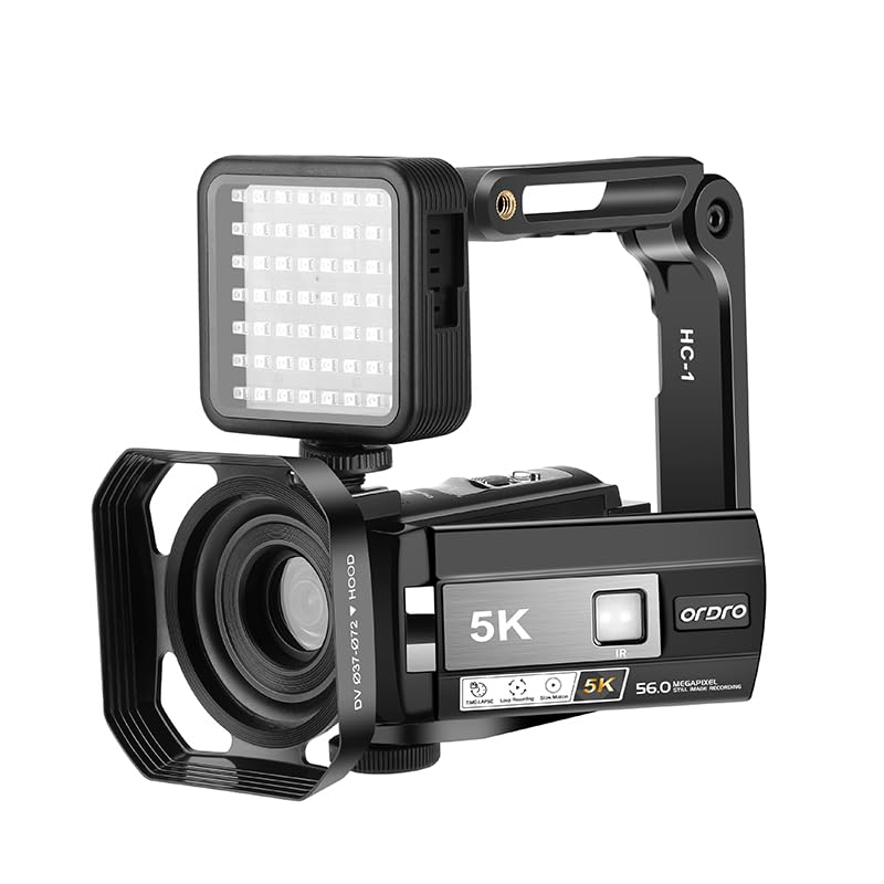 ORDRO AE20 5K Video Camera Camcorder - 95° Wide Angle, WDR Mode, EIS Stabilization, 1080P Full HD IR Night Vision - YouTube Vlogging Camera with Remote & 2 Batteries - Perfect for Travel Vlogging, Home Movies, and Outdoor Adventures