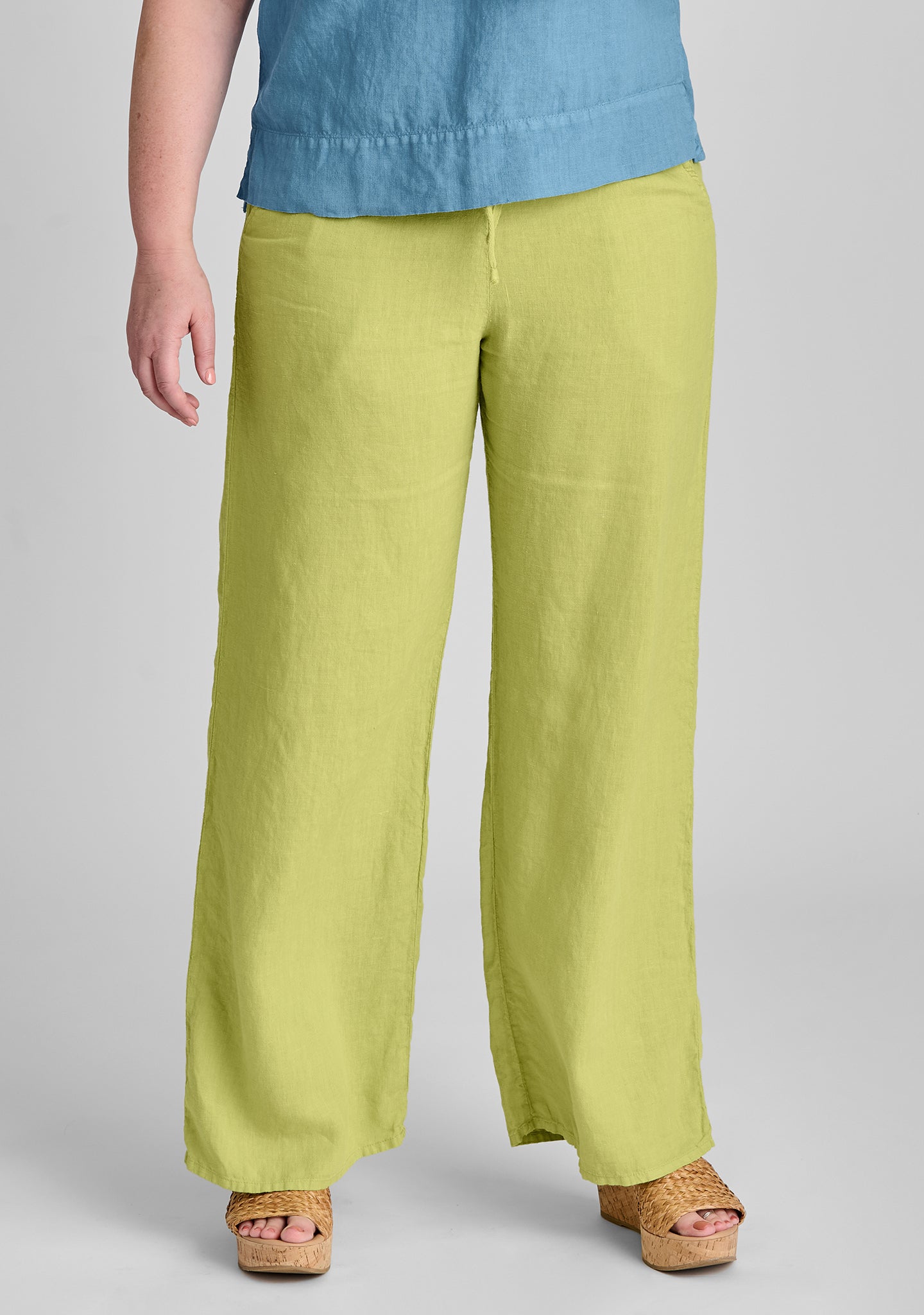 Linen Drawstring Pants for Women - Comfortable Flat Iron Pants with Elastic Waist - Casual Summer Lounge Pants for Travel, Yoga, and Home Wear