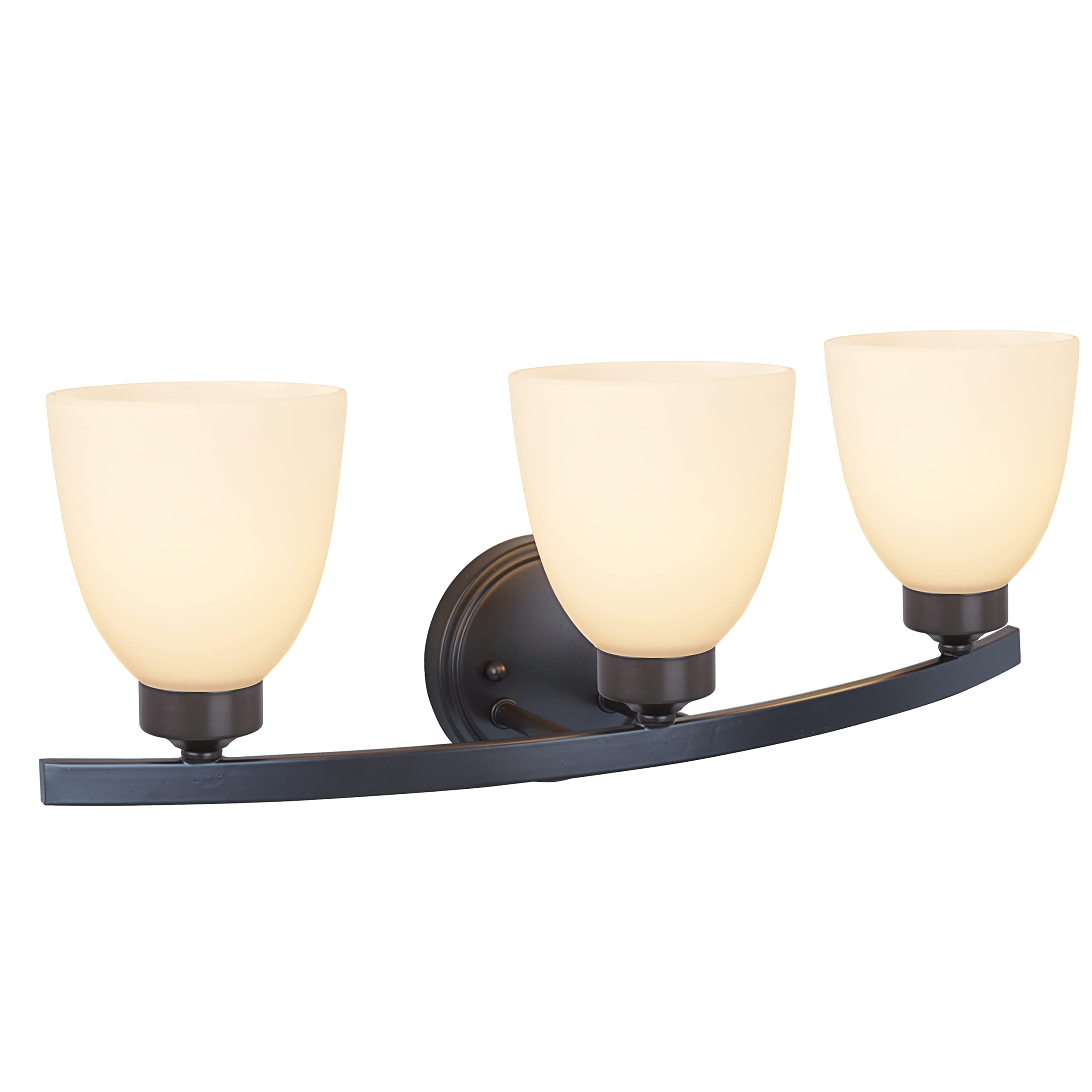 Aspen Creative 62204-2 Three-Light Bathroom Vanity Wall Sconce, 21 Inch Wide Transitional Oil Rubbed Bronze Fixture - Perfect for Bathroom, Powder Room, and Dressing Area Lighting