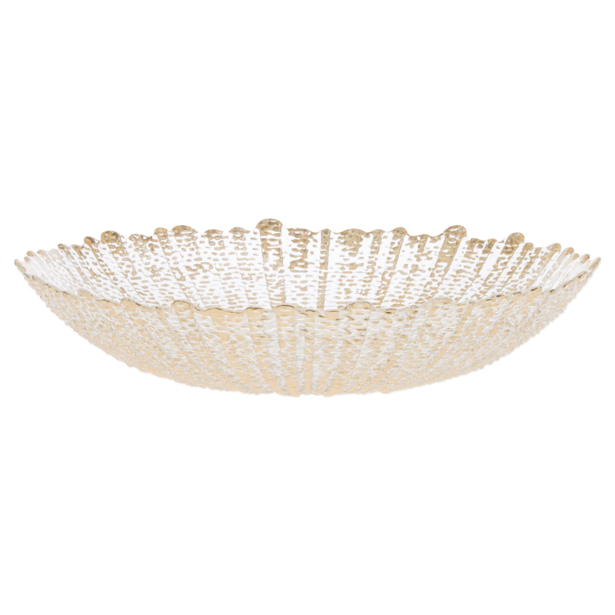 Vietri Rufolo 16-Inch Gold Italian Elegant Glass Serving Bowl - Large Aesthetic Serveware for Dinner Parties, Entertaining & Holiday Gatherings