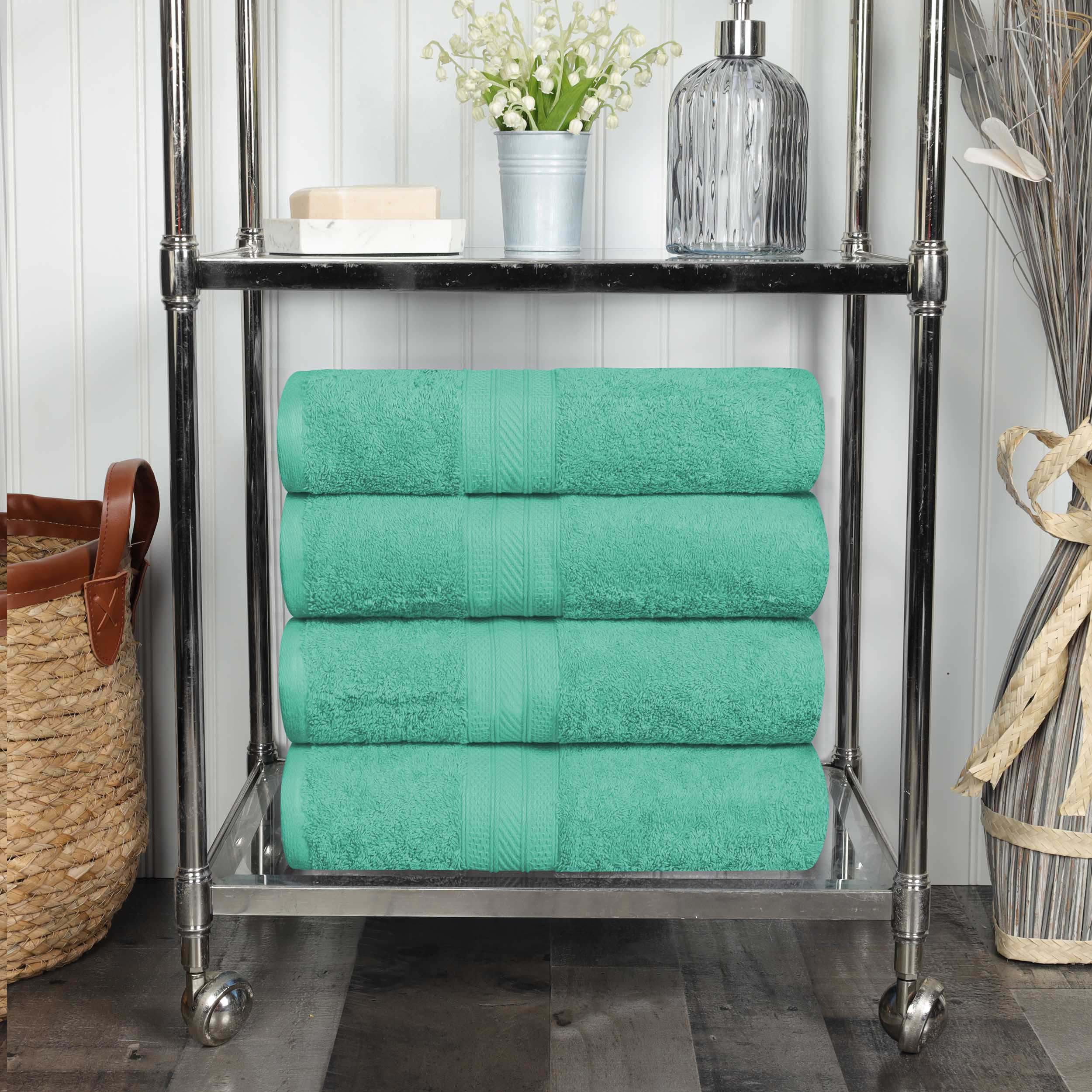 Premium Atlas Cotton 4-Piece Bath Towel Set - Ultra Absorbent, Heavyweight & Soft - Perfect for Spa, Bathroom & Luxury Home Use