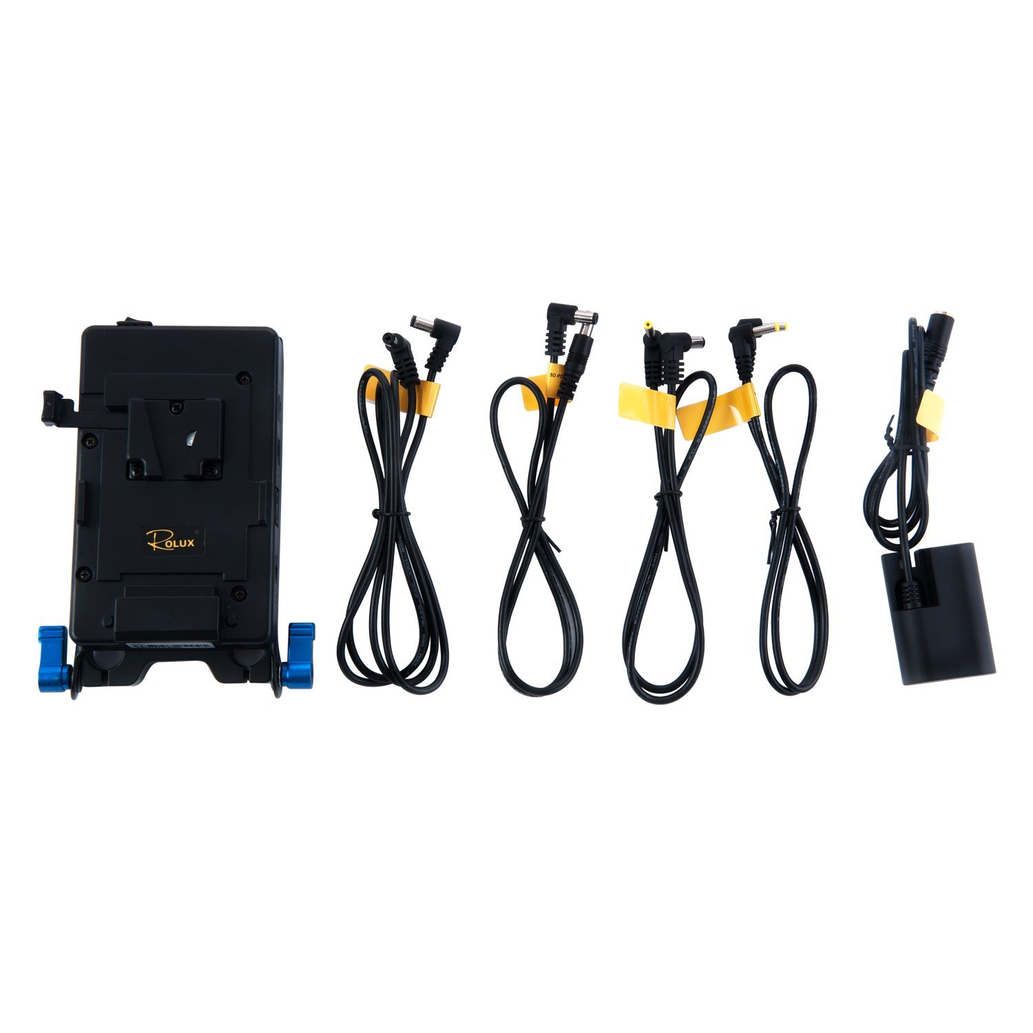 RL-VF1 V Mount to 5 Different Cords Adapter Kit (Black) - Perfect for Camera, Lighting & Power Supply Connections in Film Production
