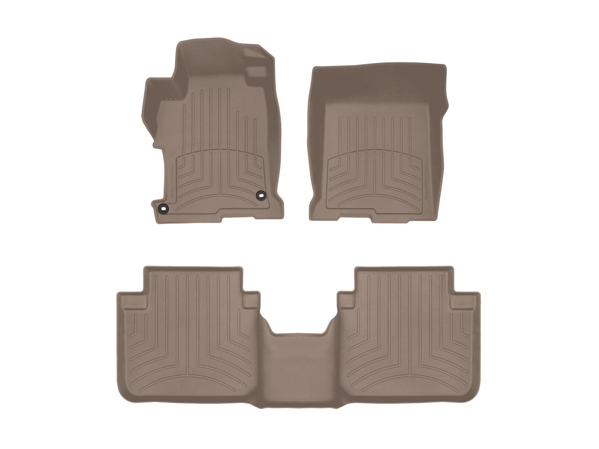 WeatherTech FloorLiner HP Custom Fit Floor Mats for Honda Accord (2018-2022) - 1st & 2nd Row, Tan (45481-1-2IM) | All-Weather Protection & Perfect Fit | Ideal for Daily Commute, Road Trips & Family Use