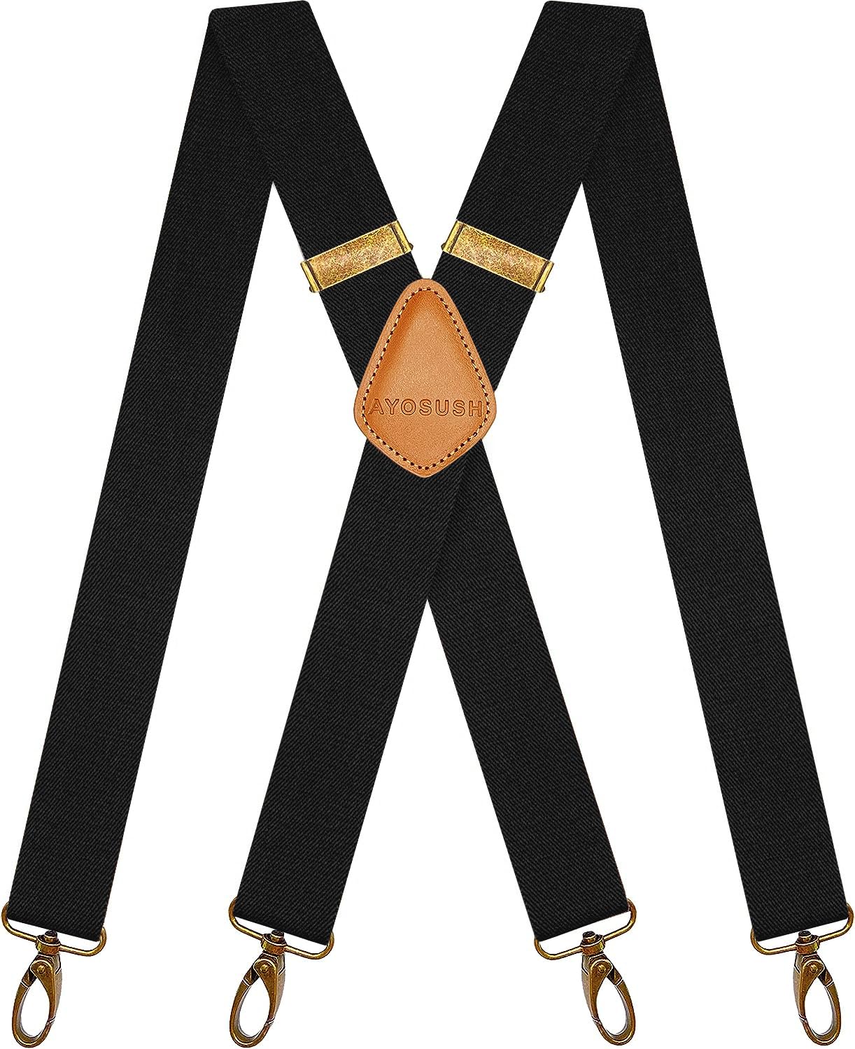 Vintage Suspenders for Men - Heavy Duty 4 Snap Hooks Adjustable X Back Style - Perfect for Formal Wear, Business Attire & Wedding Outfits