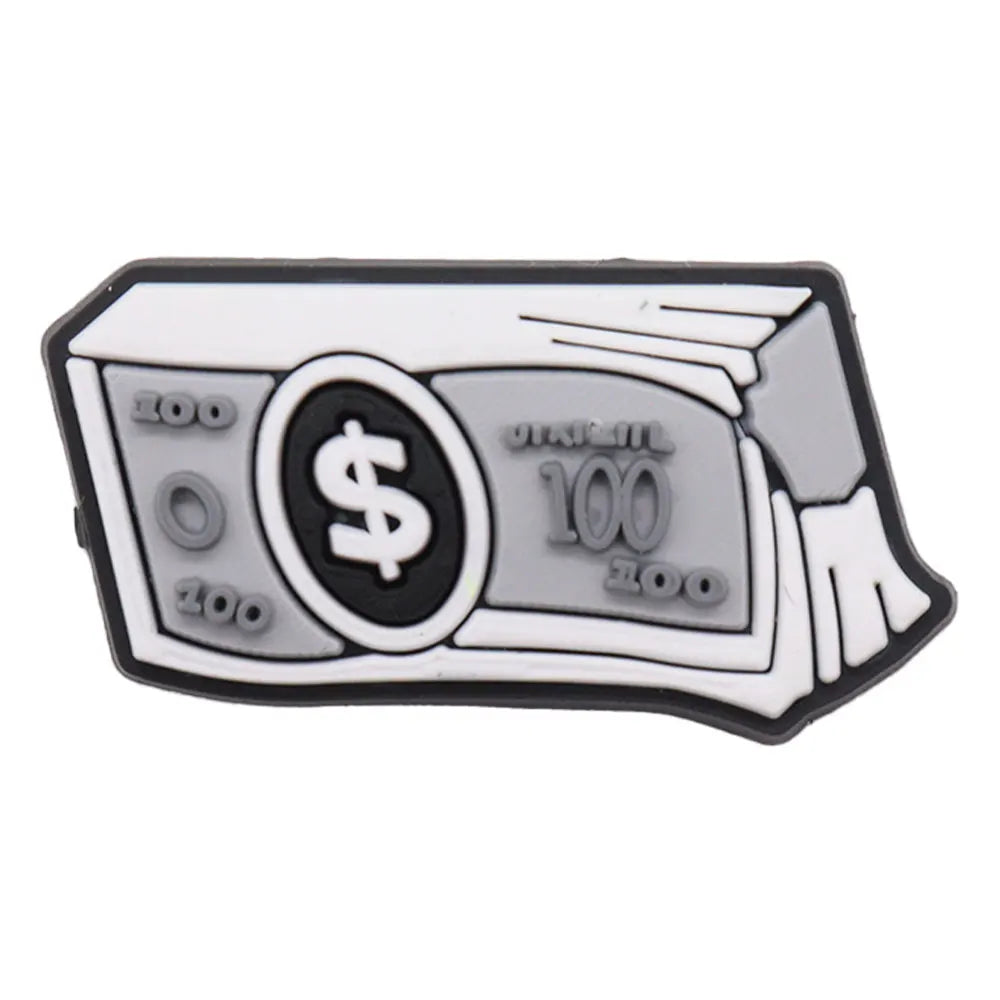 New 1pc Money Themed PVC Shoe Charms - Financial Freedom Decor for Slippers, Clogs & DIY Wristbands - Perfect for Crafting, Shoe Decoration & Festival Accessories