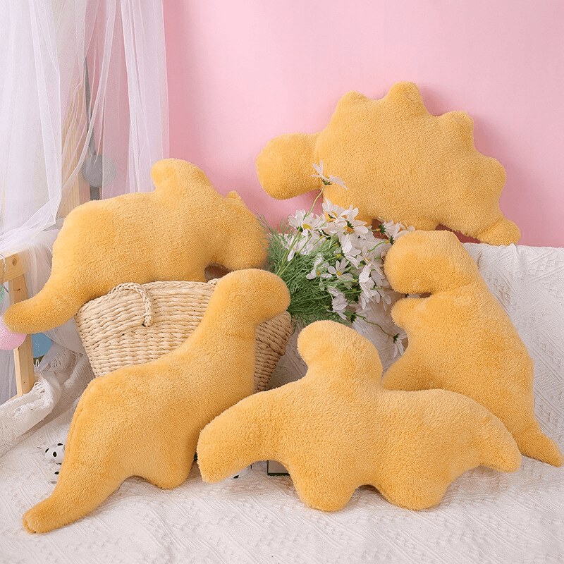 Dino Chicken Nugget Plush Toy - Cute Dinosaur Stuffed Animal for Kids, Soft & Huggable - Perfect for Playtime, Gifts, and Room Decor