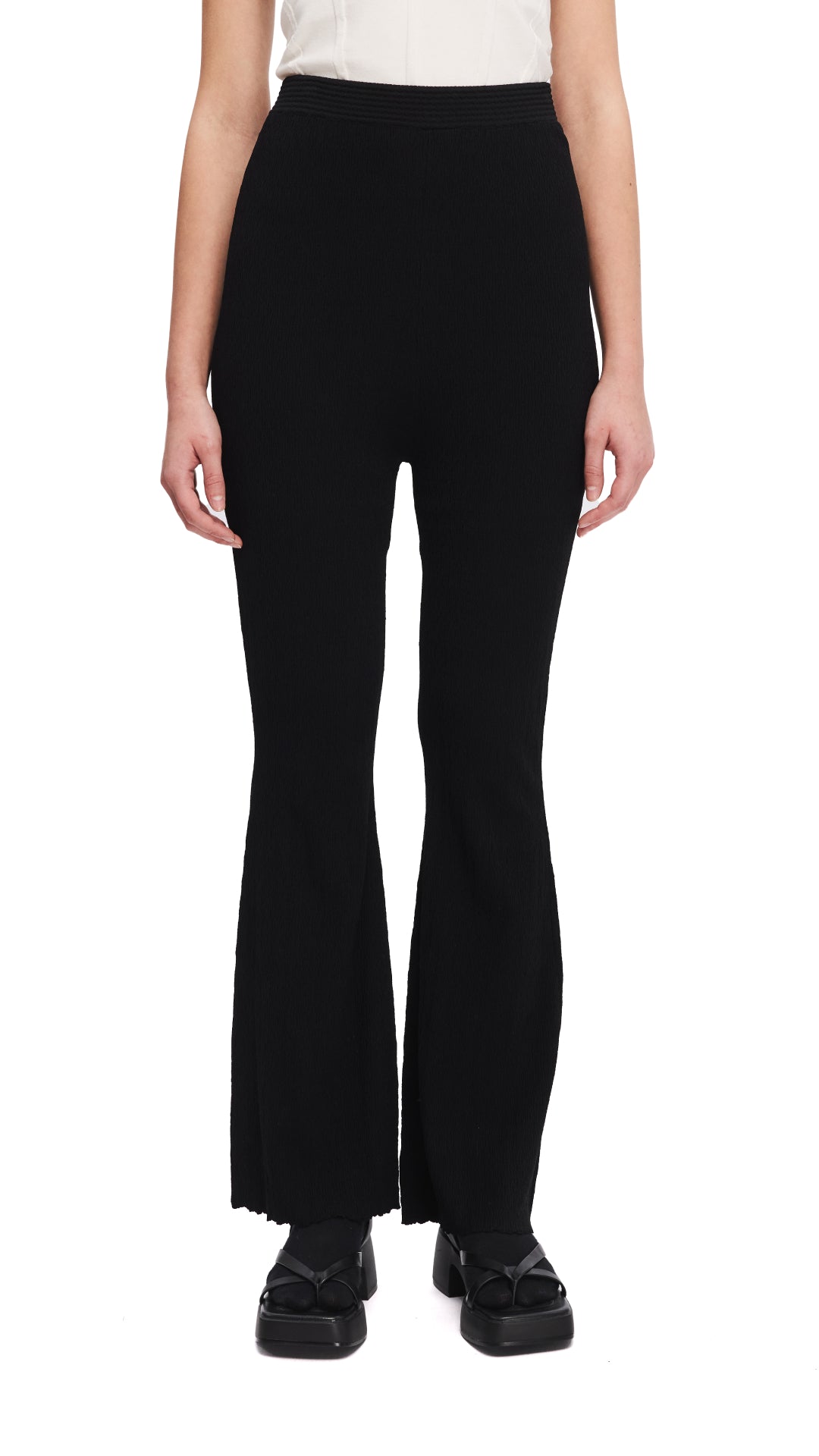 Stylish Knitted Boot Cut Pants for Women - Comfortable Stretch Bootleg Trousers for Casual & Office Wear | Perfect for Work, Travel & Everyday Outfits