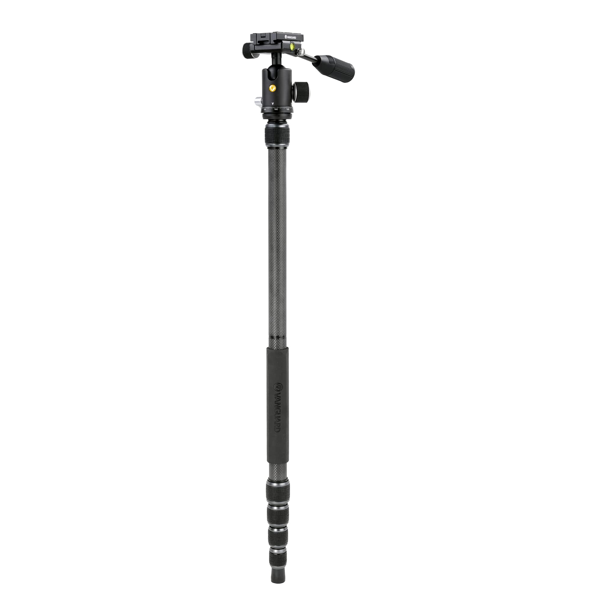 Vanguard VEO3T235CBP Carbon Fiber Travel Tripod with Ball Head - Lightweight & Compact for Travel Photography, Vlogging, and Outdoor Adventures - Includes Removable Pan Handle & Quick Shoe with Built-in Smartphone Holder