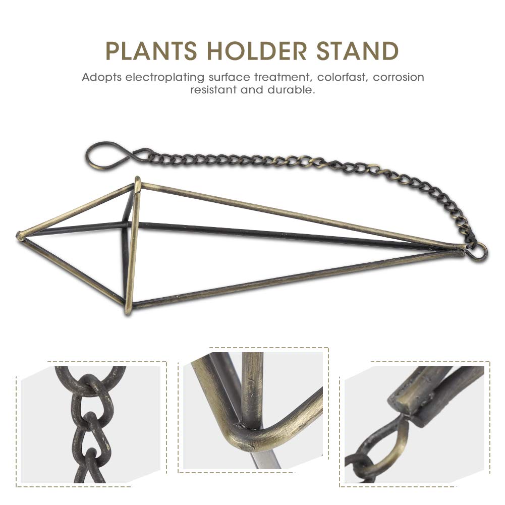 Geometric Triangle Flower Hanging Holder - Elegant Air Plant & Bromeliad Display Rack - Indoor House Decor & Garden Decoration - Perfect for Living Room, Patio, and Balcony Plant Displays