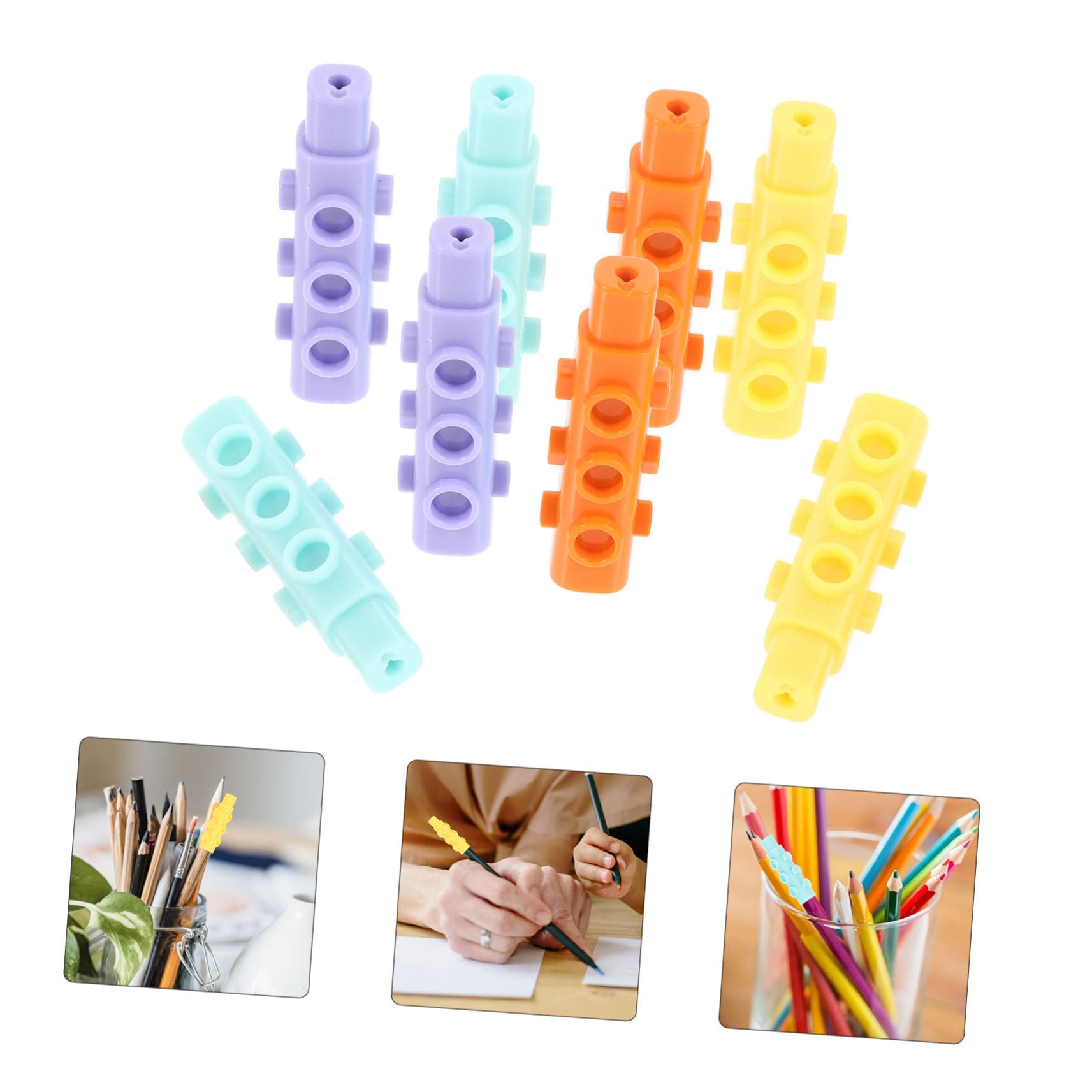 Extendable Pencil Caps 8-Pack - Anti-Scratch & Drop-Resistant for Kids - Perfect for School & Art