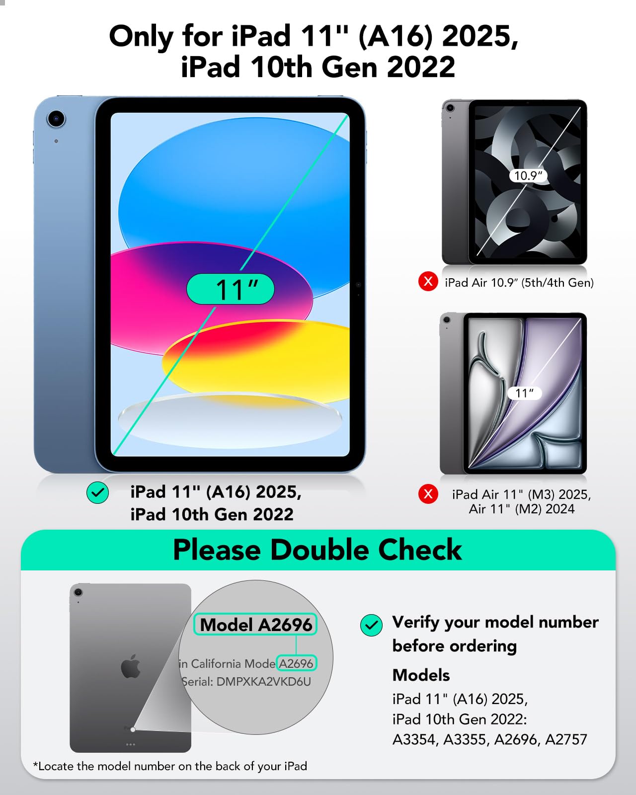 ESR iPad Case for 11th & 10th Generation (A16, 2025/2022 Model) - Multi-Angle Stand Vertical Cover with Ultra-Stable Protection | Flip Series in Black | Perfect for Work, Study & Entertainment