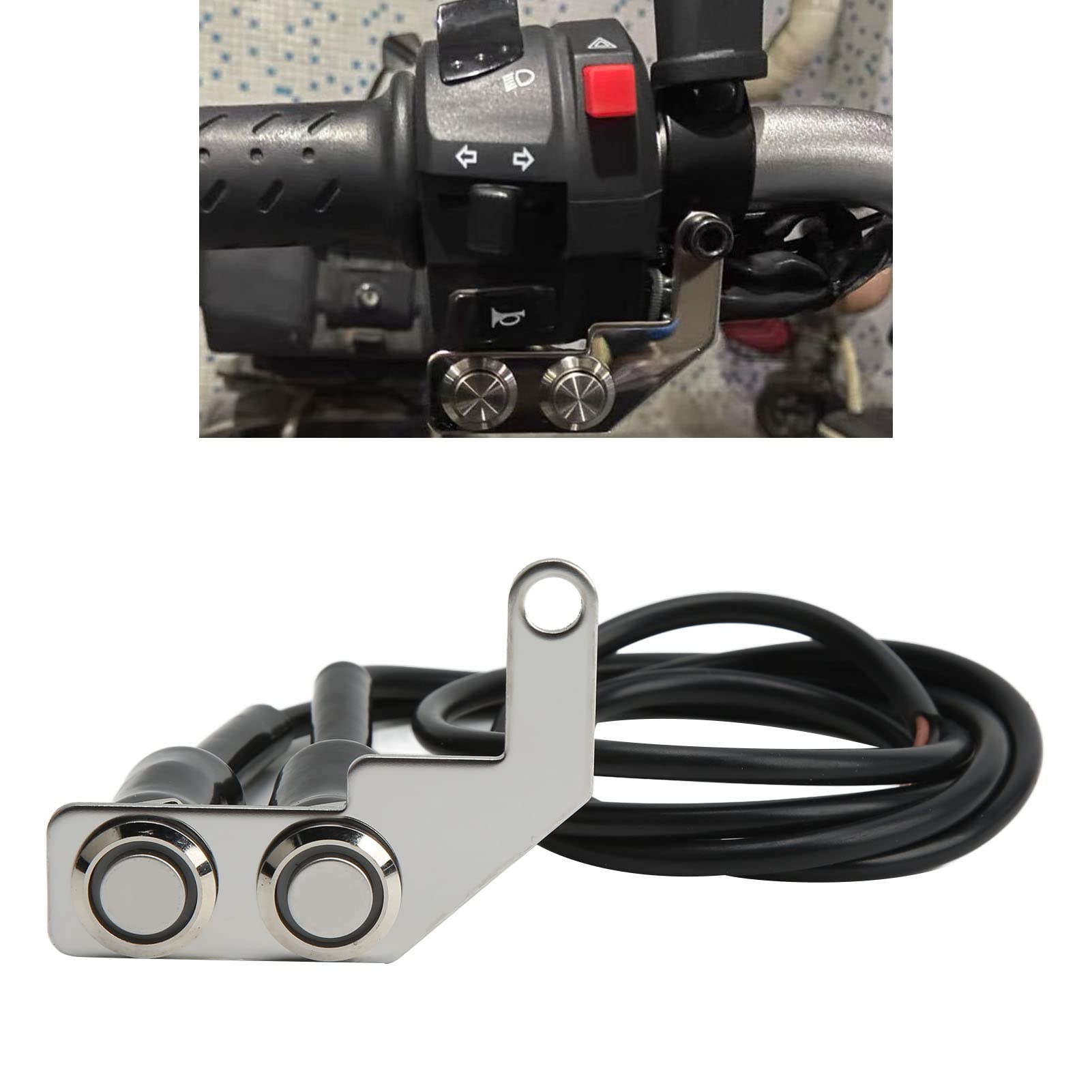 Universal Motorcycle Handlebar Switch - Headlight/Fog Light Control with Blue LED for Electric Bikes (Left Hand)