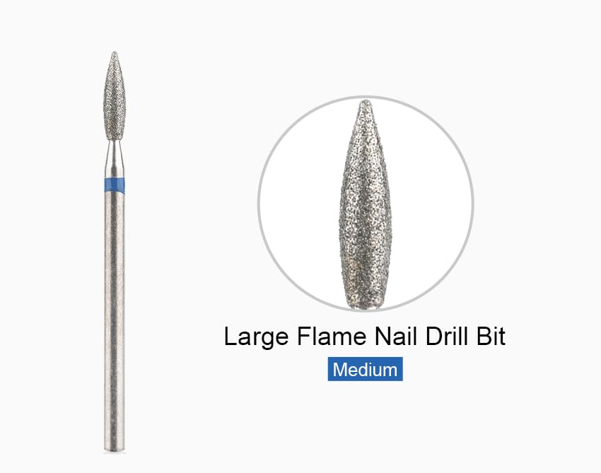 10Pcs Flame Shape Cuticle Nail Drill Bits 3/32