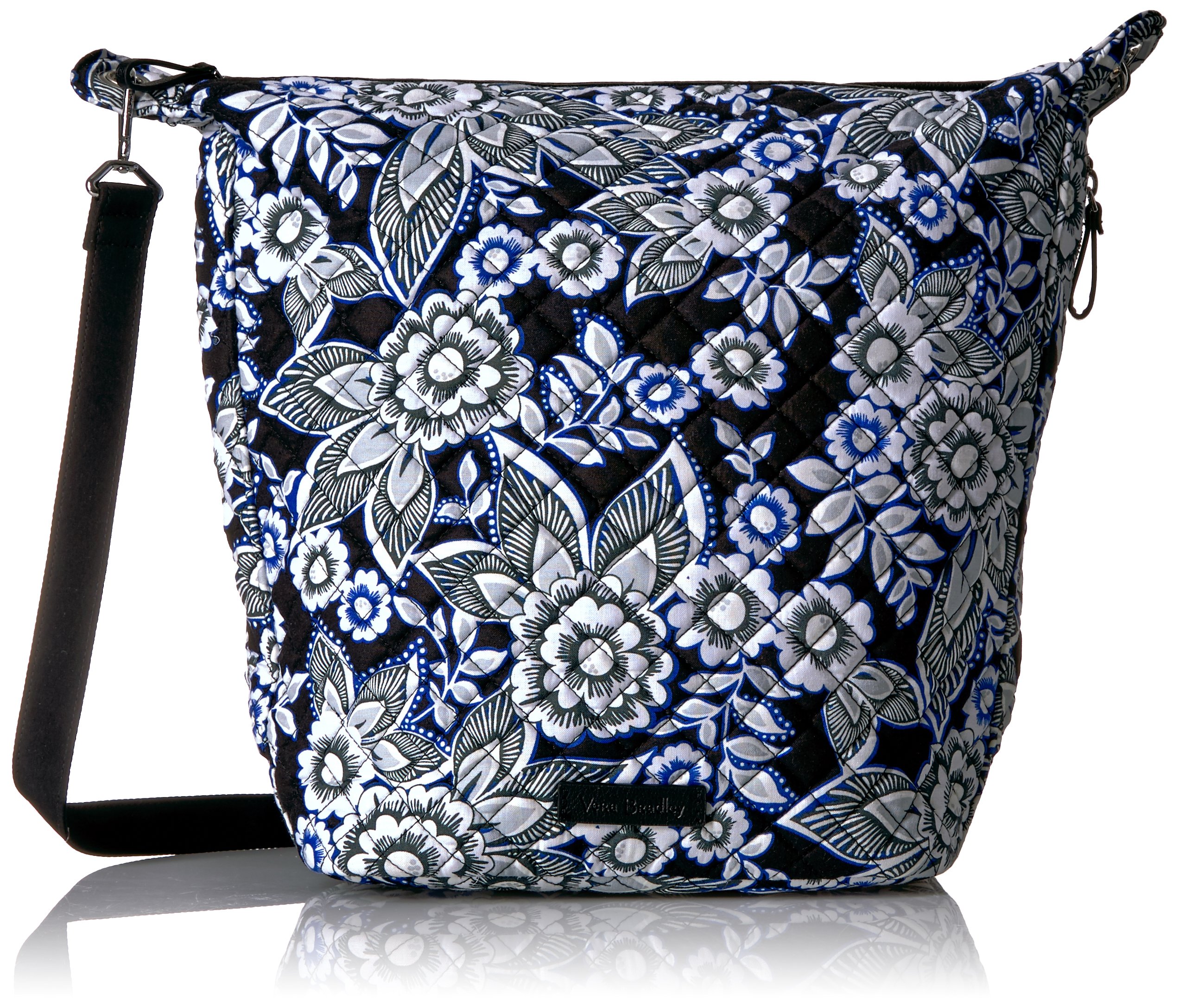 Vera Bradley Women's Cotton Carson Hobo Satchel Purse - Lightweight Shoulder Bag for Work, Travel & Everyday Use | Stylish Crossbody Handbag with Multiple Pockets