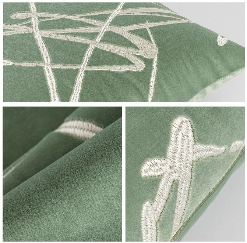 Modern Abstract Green Throw Pillow Set - Contemporary Decorative Cushions for Sofa & Living Room - Large Accent Pillows for Home Decor, Bedroom, Lounge & Office Spaces