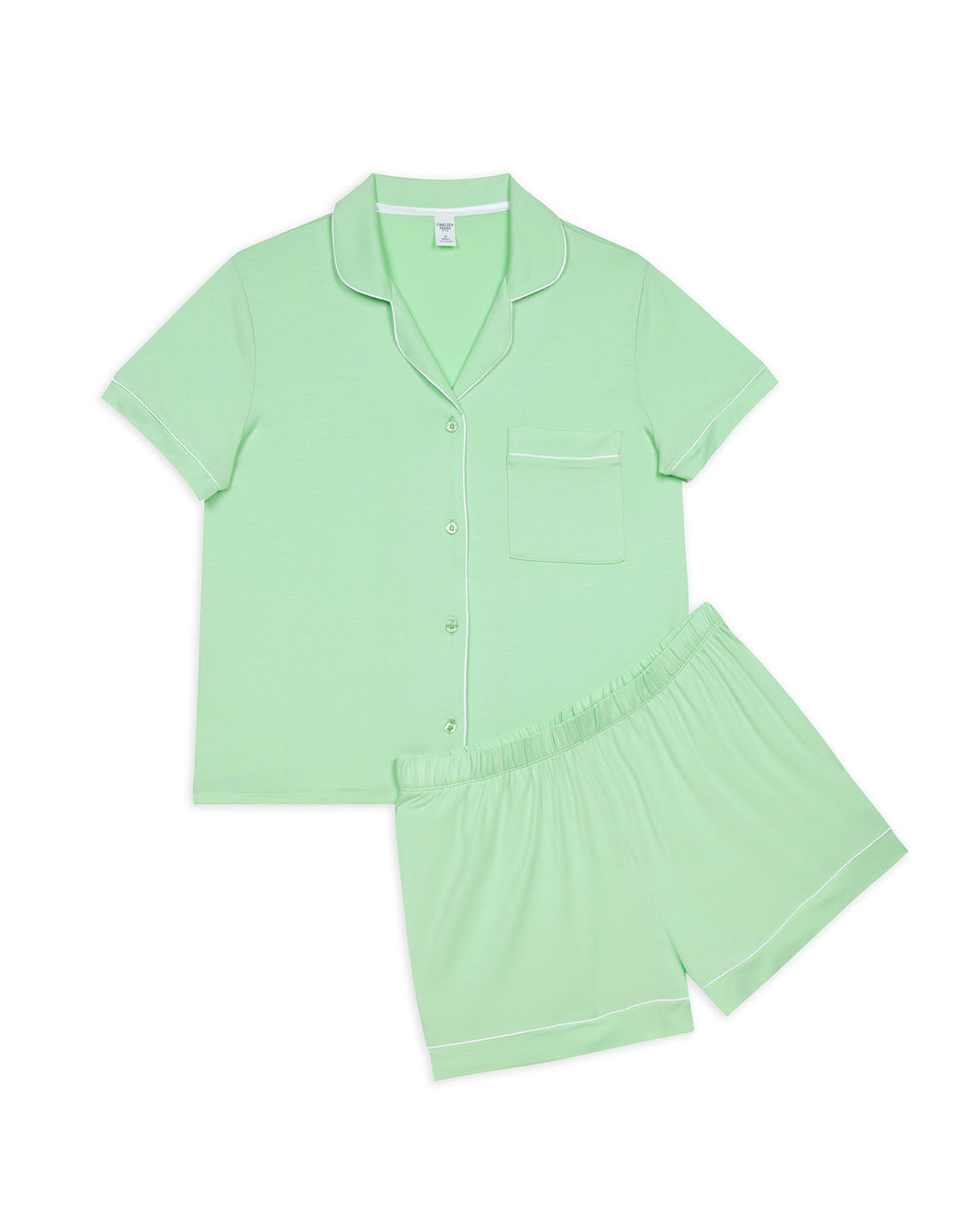 Premium TENCEL™ Modal Short Sleeve Button-Up Pajama Set - Soft & Breathable Sleepwear for Women - Spring Green - Perfect for Summer Nights & Lounge Wear