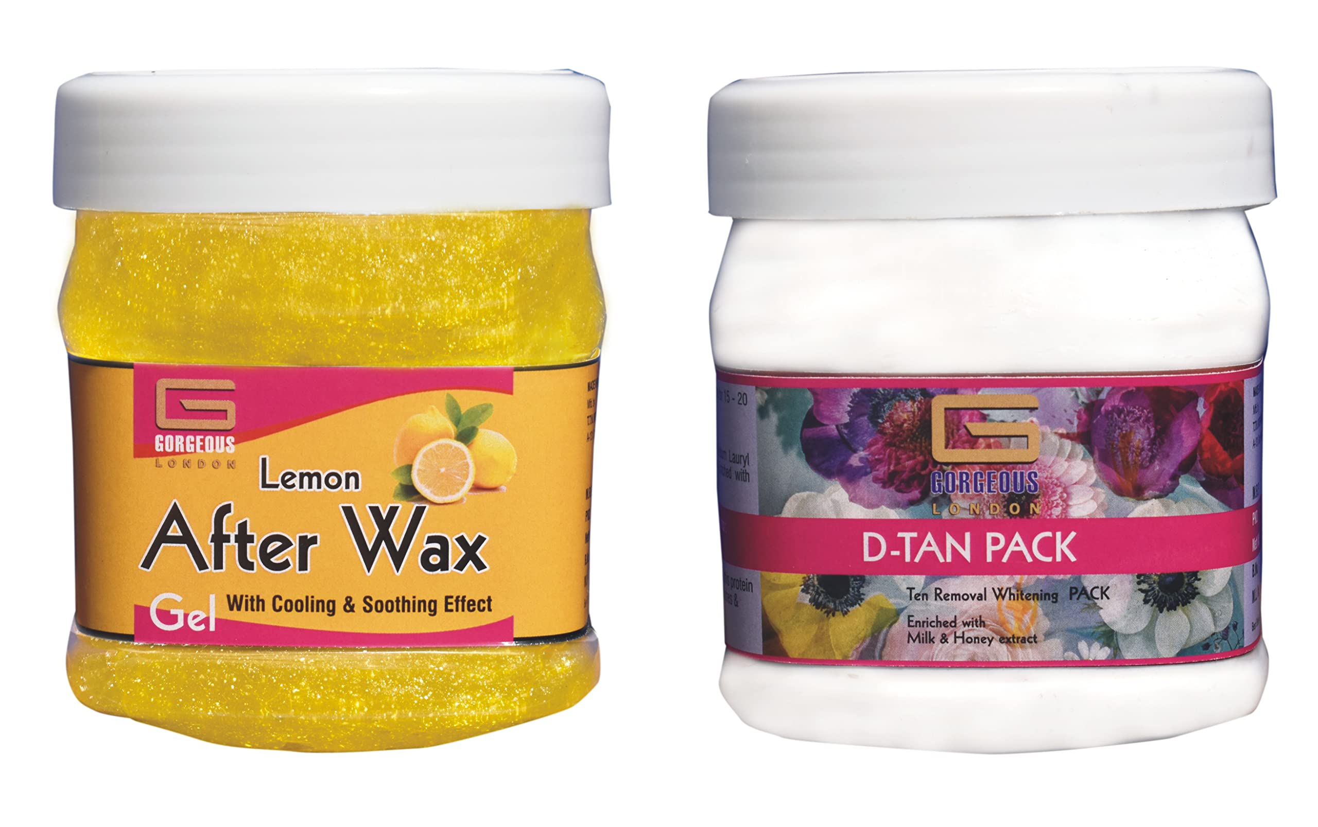 London Lemon After Wax Gel & D-Tan Pack Combo (2 x 450ml) - Post-Waxing Soothing & Tan Removal for Smooth Skin - Perfect for Salon & Home Waxing Care