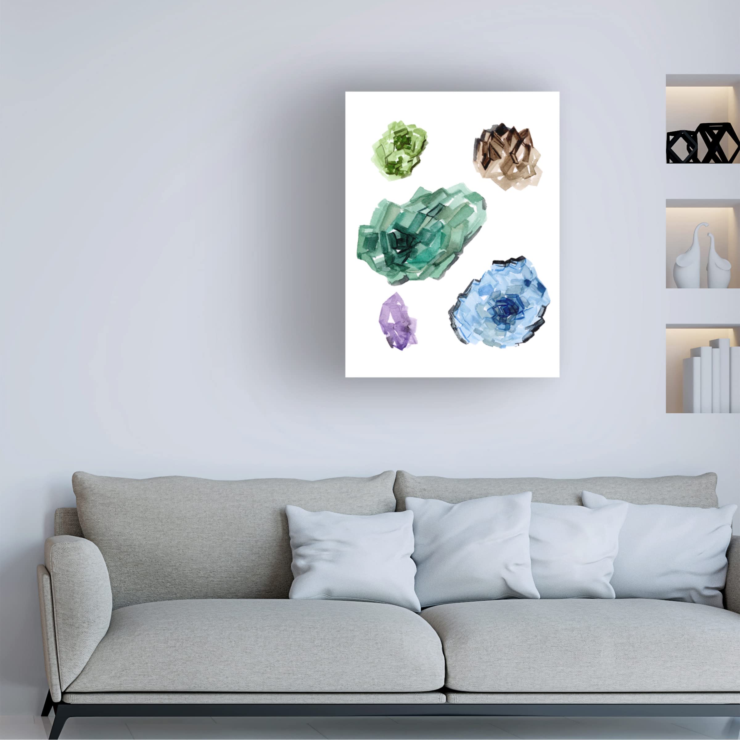 Trademark Fine Art 'Geometric Crystal II' Abstract Canvas Wall Art by Melissa Wang - Modern Home & Office Decor, Living Room Bedroom Wall Decorations
