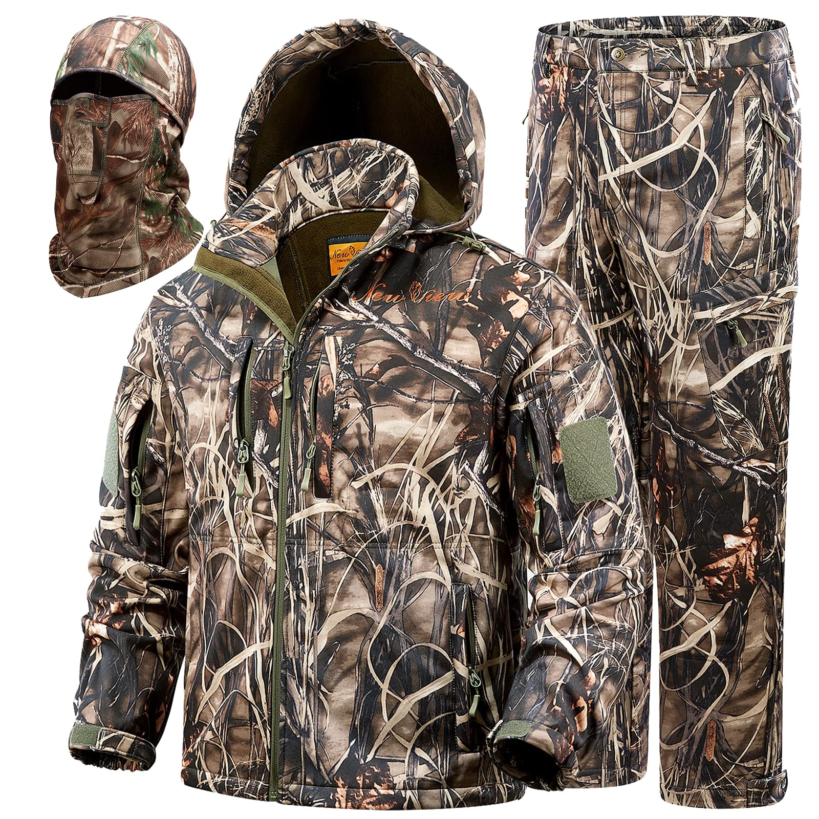 Silent Waterproof Hunting Jacket and Pants for Men - Camouflage Deer & Duck Hunting Gear - Ideal for Outdoor Adventures, Hunting Trips, and Wilderness Survival