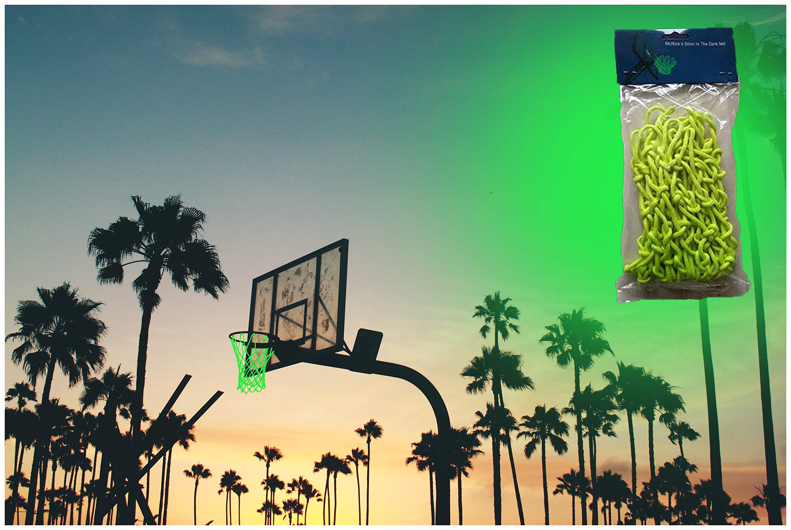 Glow in The Dark Basketball Net - Solar Powered LED Lighted Hoop for Night Play - Outdoor Basketball Goal Replacement Net - Perfect for Backyard, Driveway & Nighttime Basketball Games