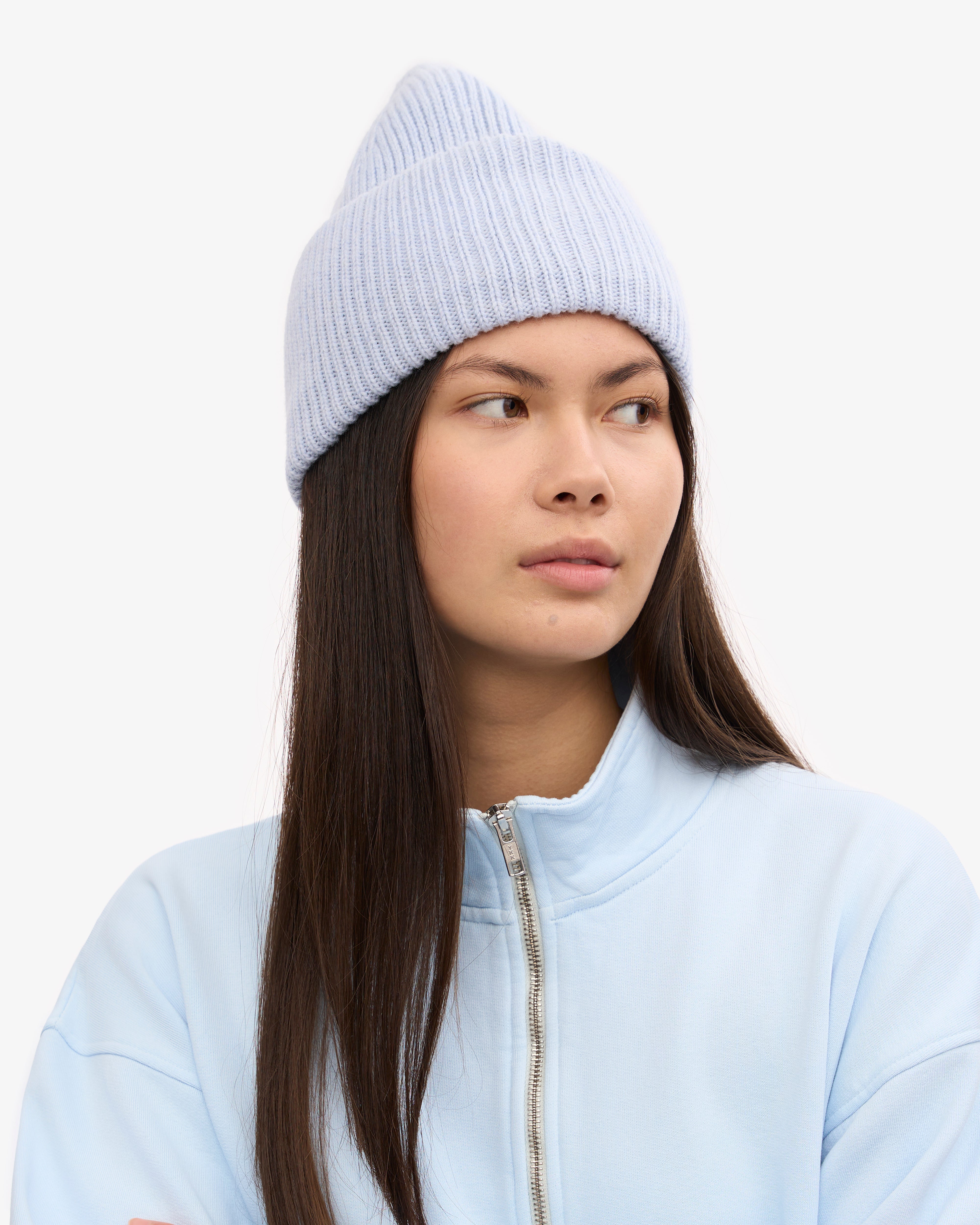 Premium Merino Wool Beanie - Polar Blue for Men & Women - Warm Winter Hat for Skiing, Hiking & Outdoor Activities