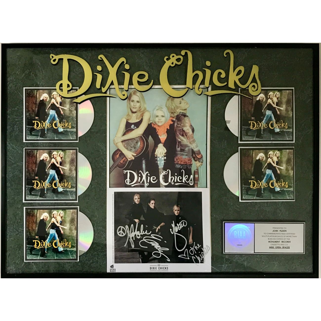 Dixie Chicks Wide Open Spaces Album - RIAA 5x Platinum Certified with Signed Photo - Perfect for Country Music Fans & Collectors