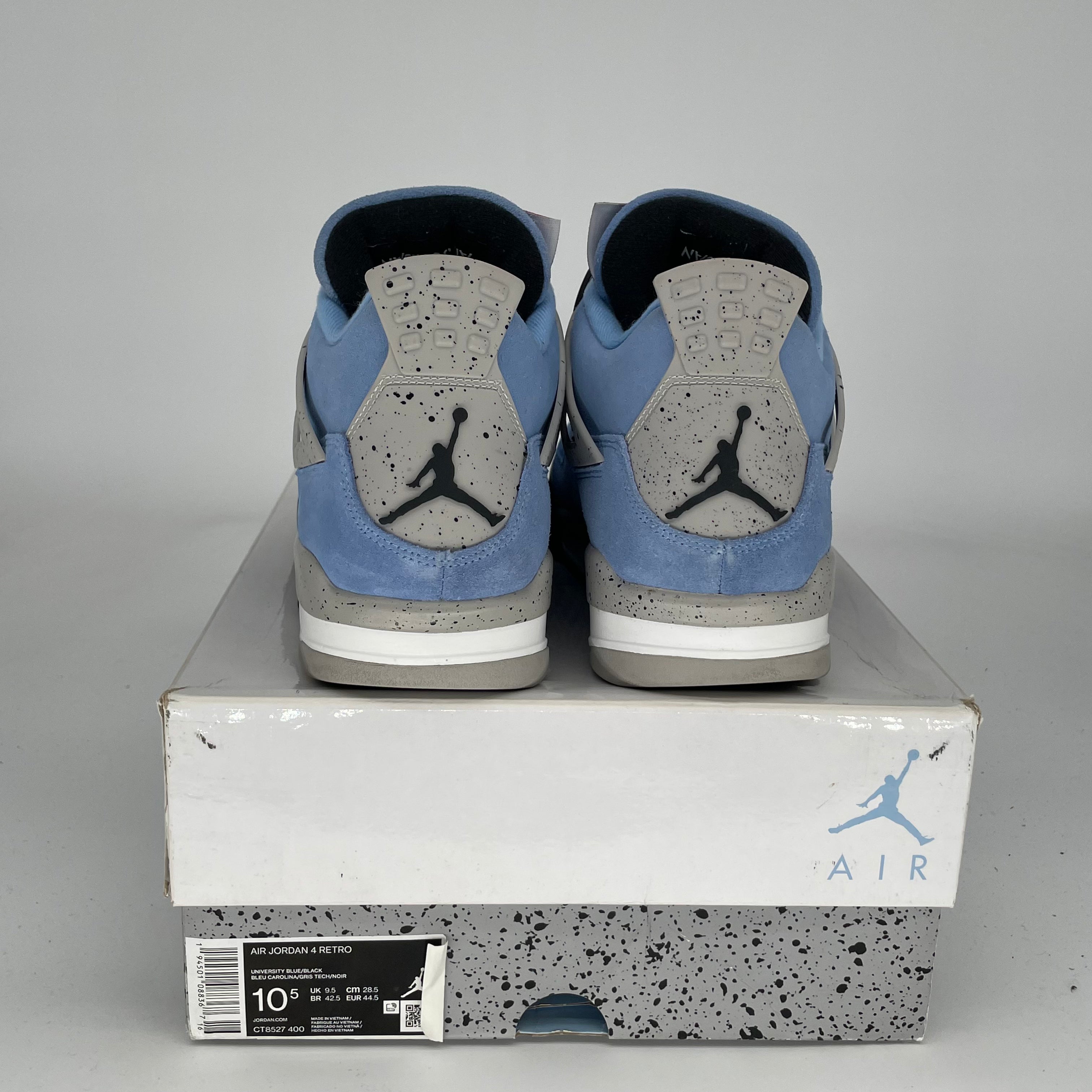 AIR JORDAN 4 UNIVERSITY BLUE Men's Basketball Shoes Size 10.5 - Retro Sneakers for Casual Wear & Street Style (CT8527-400) - Perfect for Sneaker Collectors and Basketball Fans