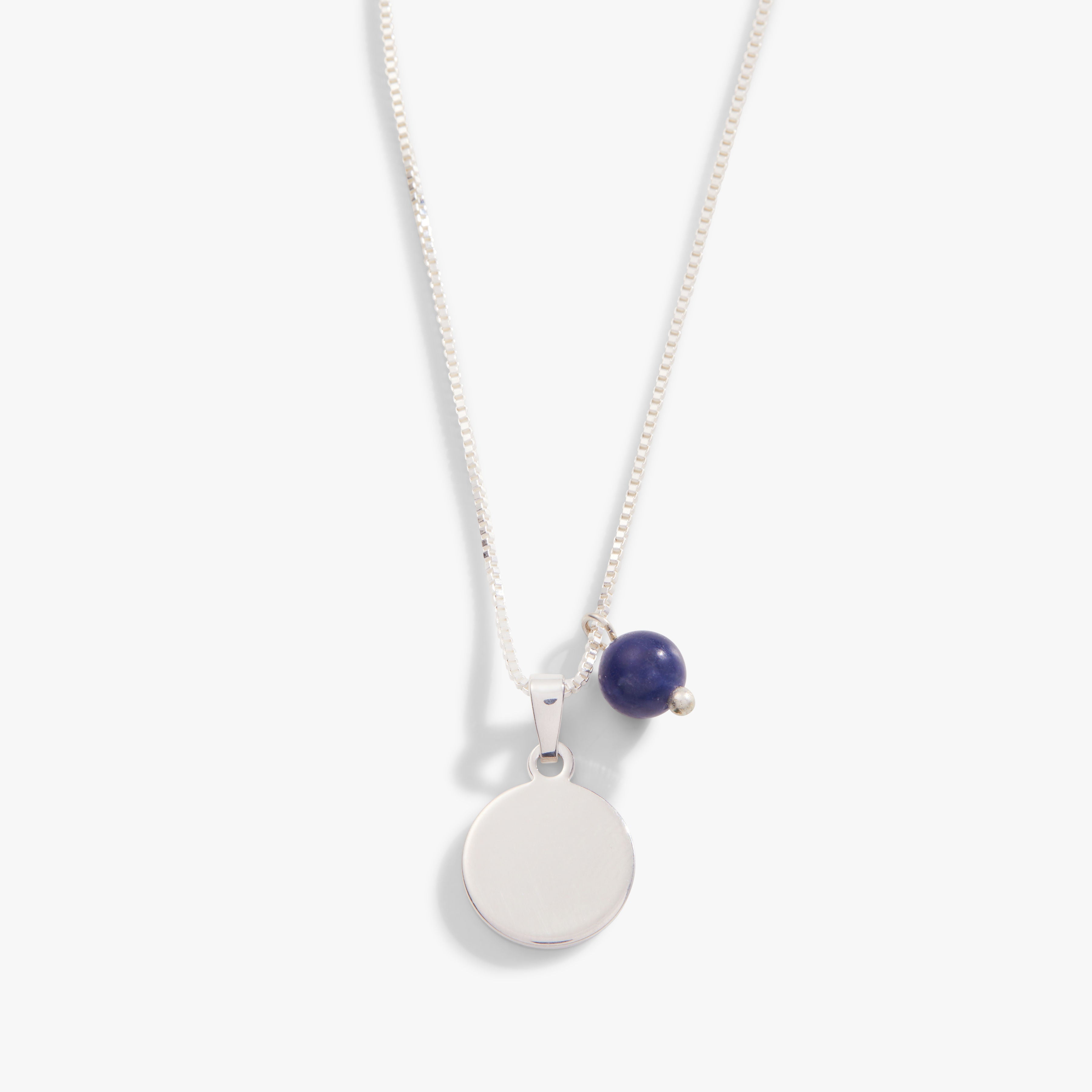 Sodalite Bead Necklace with Circle Charm – Healing Crystal Jewelry for Meditation, Yoga & Spiritual Energy – Boho Chic Accessory for Women