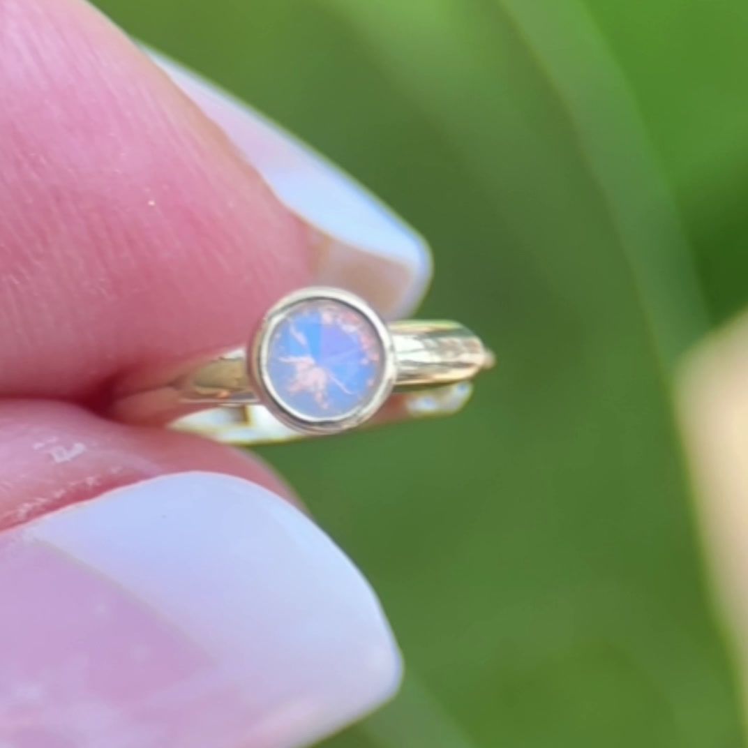 14K Yellow Gold Opal Huggie Earrings - Bezel Set for Secure Fit | Perfect for Everyday Wear, Gifts & Special Occasions