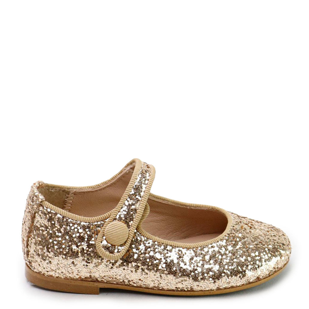 Platinum Glitter Mary Jane Shoes for Girls - Elegant & Sparkly Dress Shoes for Weddings, Parties, and Special Occasions