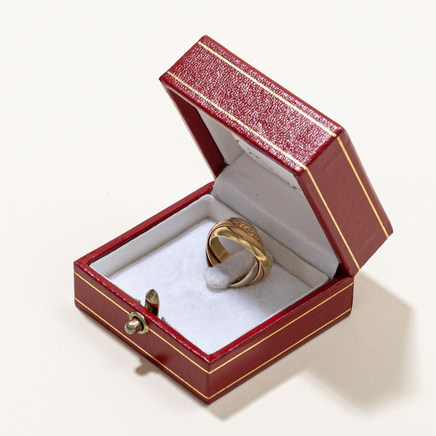 Cartier Trinity Ring - Authentic Les Must De Cartier 18K Gold Tri-Color Band Ring, Size 3.5, Luxury Jewelry for Women, Perfect Gift for Anniversary, Valentine's Day & Special Occasions
