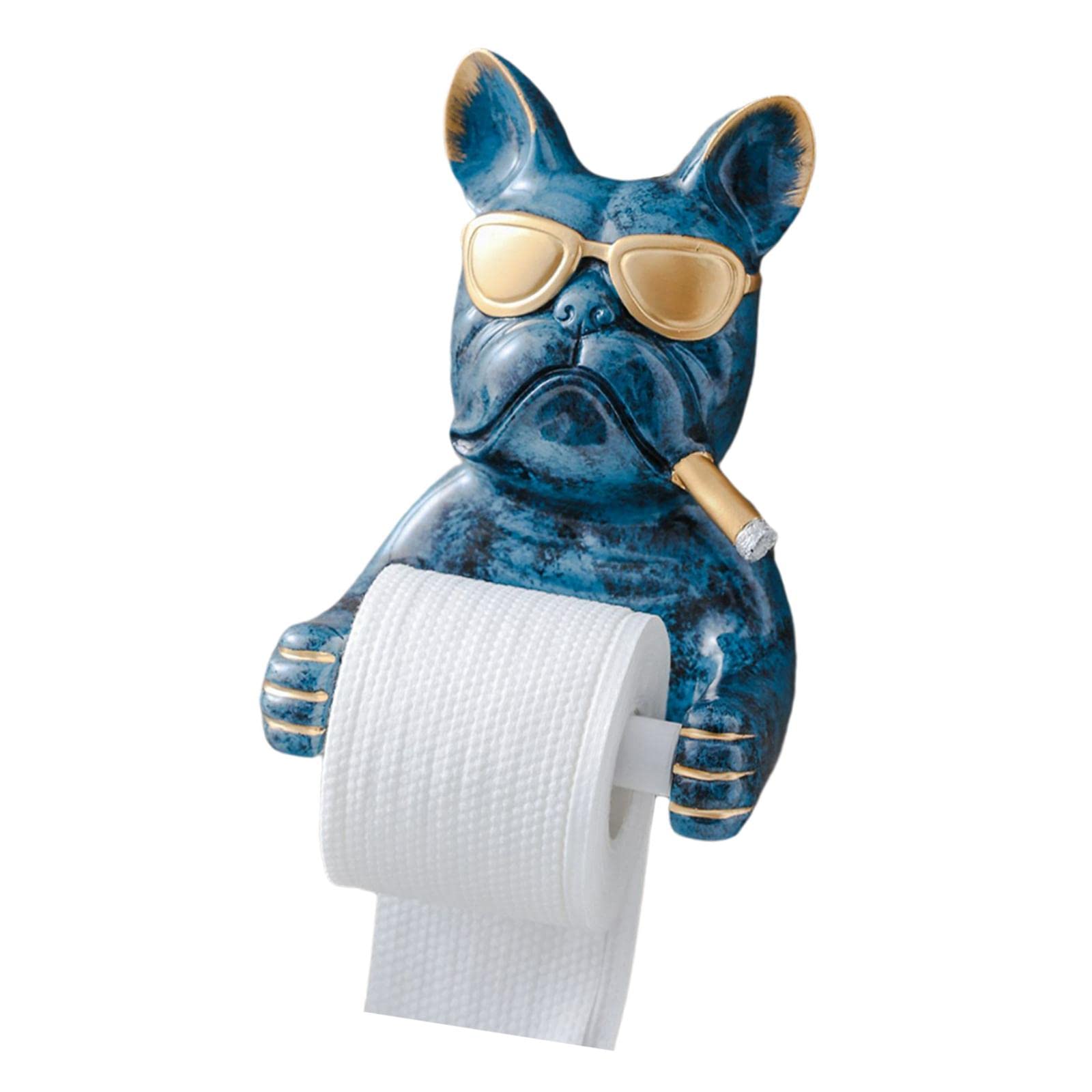 Cartoon Dog Paper Towel Holder & Tissue Dispenser - Cute Bathroom Decor for Kitchen, Washroom, Hotel | Blue Animal Sculpture Organizer - Perfect for Home, Office, and Restaurant Use