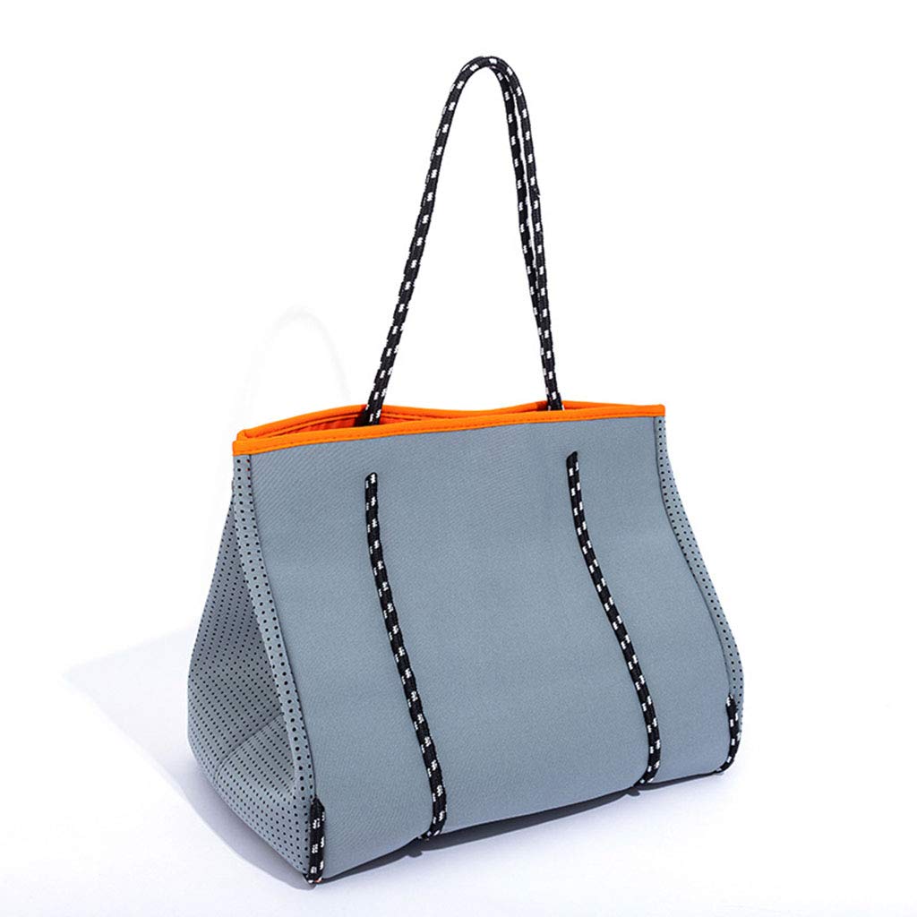 Breathable Perforated Neoprene Beach Bag for Women - Large Waterproof Tote & Travel Shoulder Bag with Pockets - Perfect for Pool, Gym, Shopping & Vacation Essentials