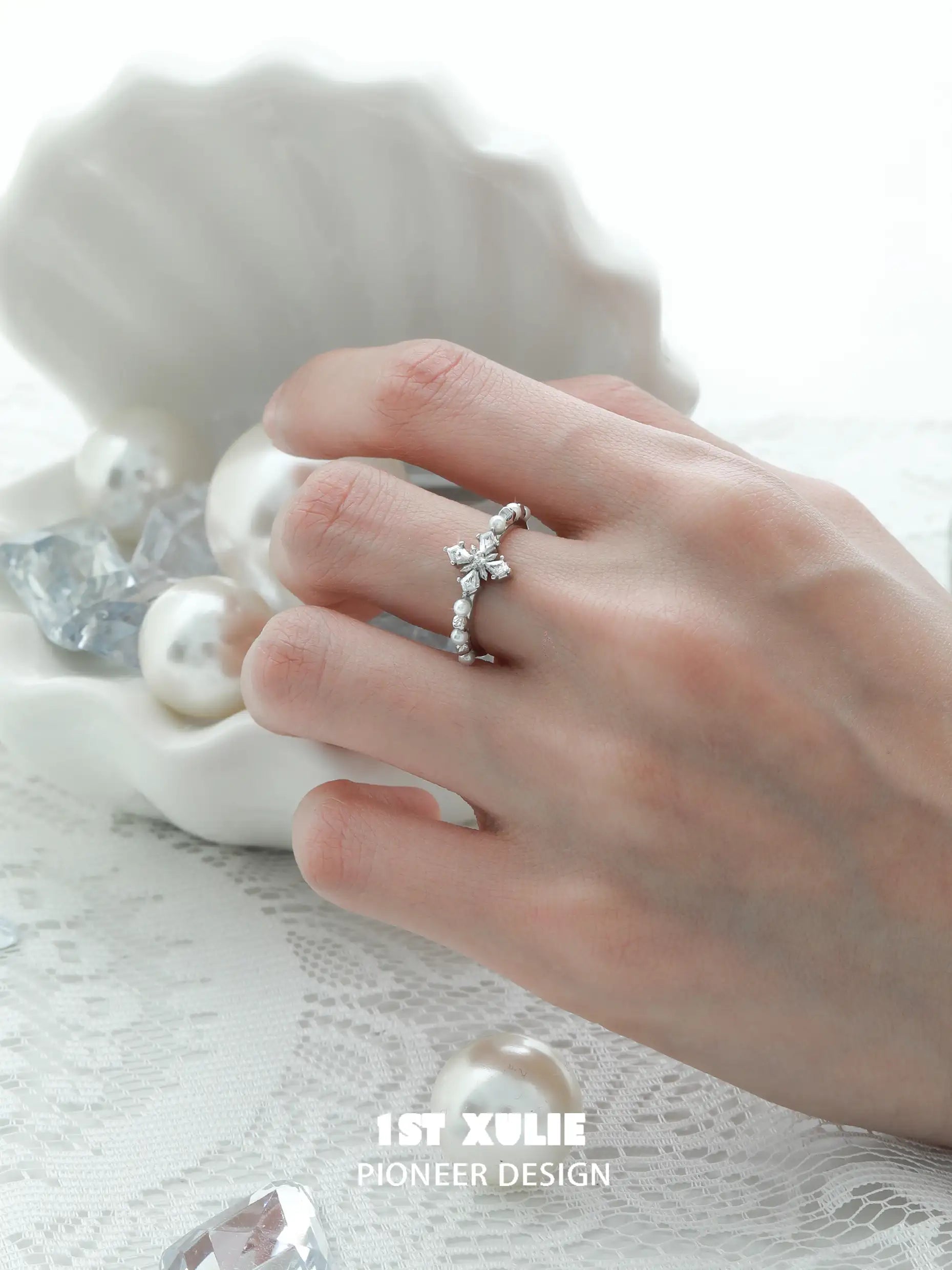 Tears of Mermaid S925 Sterling Silver Pearl & Zircon Ring for Women - Elegant Jewelry Gift for Birthday, Anniversary & Special Occasions