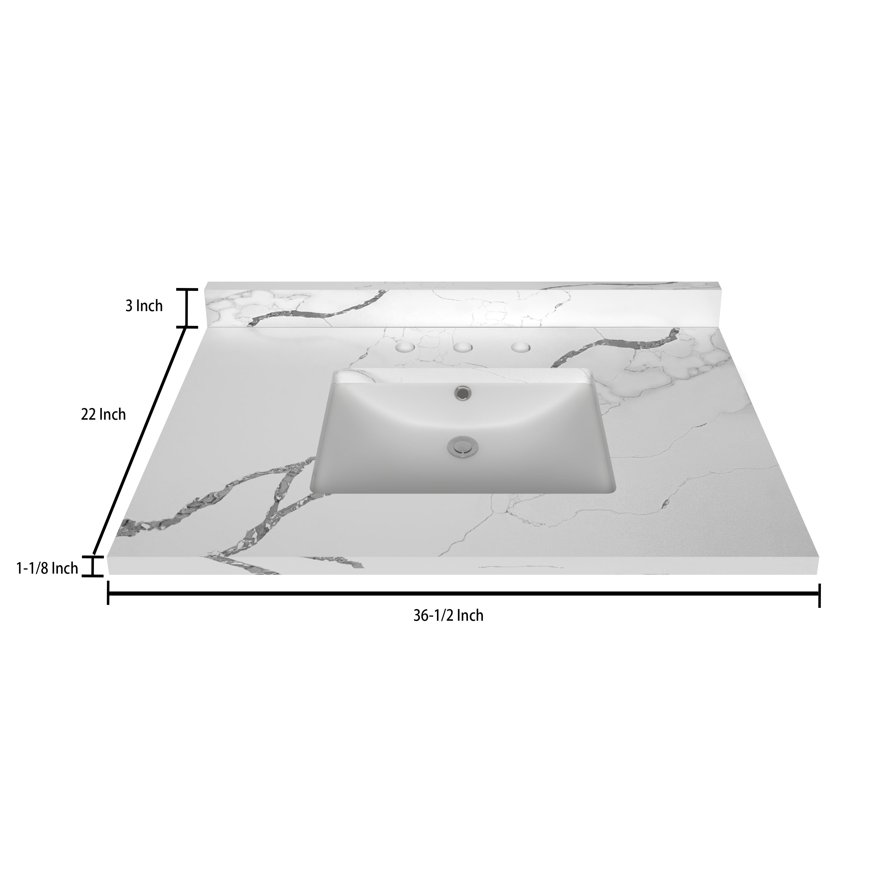 Premium Calacatta White Quartz Countertop - 36.5